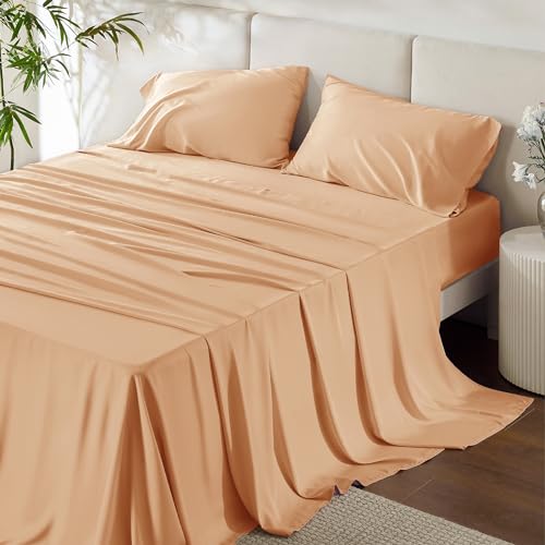 Cooling Sheet Set, Deep Pocket Up to 16", Breathable & Soft Bed Sheets, Hotel Luxury Silky Bedding Sheets & Pillowcases