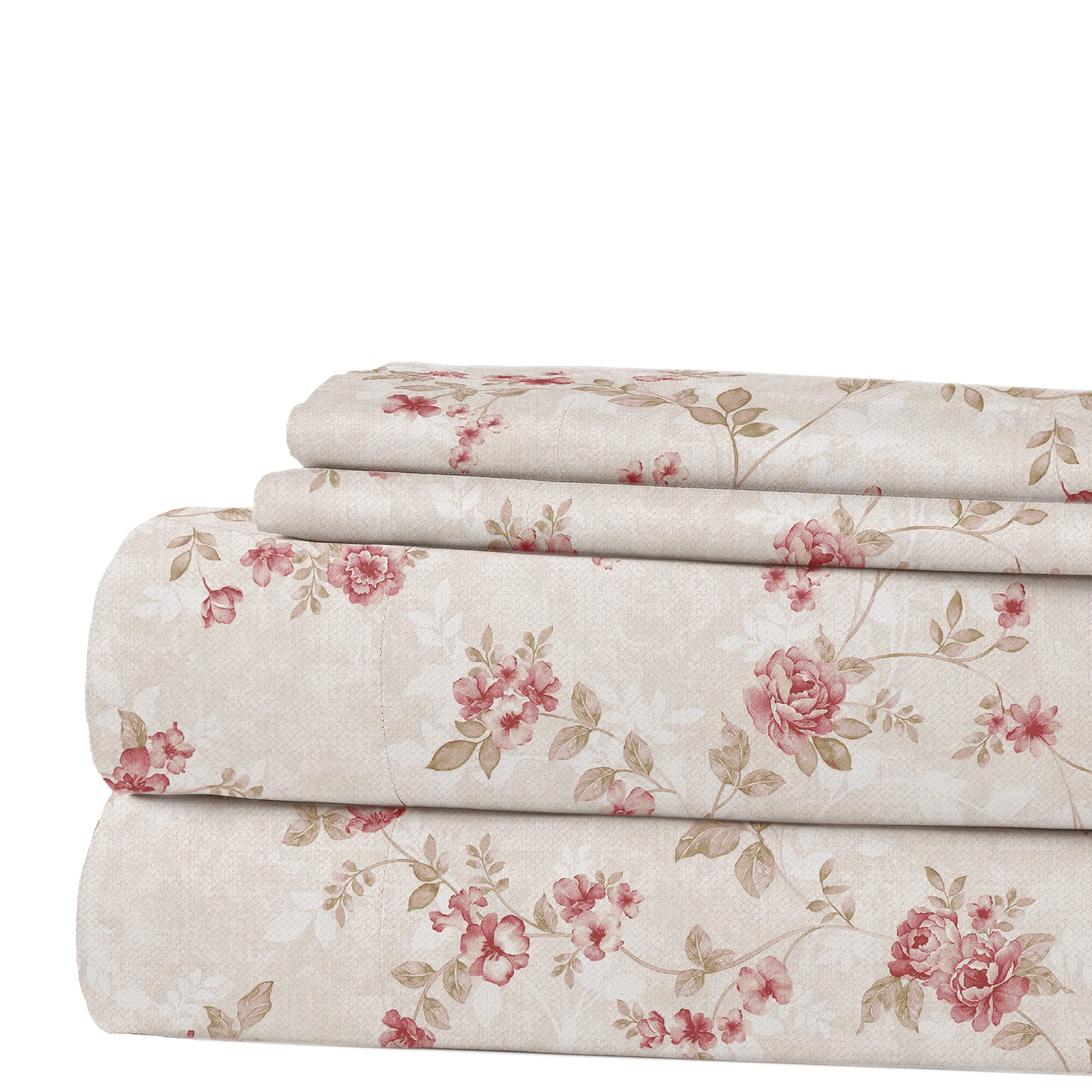 1     Modern Threads Silky Soft Microfiber and Wrinkle Free Sheets - Luxurious Microfiber Bed Sheets Includes Flat Sheet, Fitted Sheet with Deep Pockets, & Pillowcases Ivory, Full