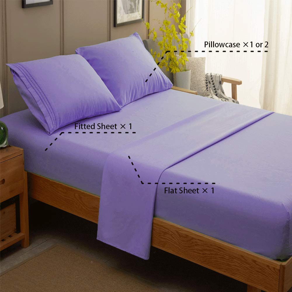 Bed Sheet Set Super Soft Microfiber 1800 Thread Count Luxury Egyptian Sheets 16-Inch Deep Pocket Wrinkle and Hypoallergenic-4 Piece(Queen Dark Grey)