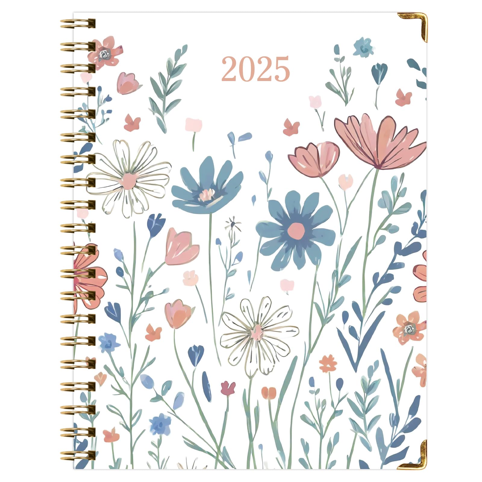 1     HARDCOVER 2025 Planner, 8.5"x11": 14 Months (November 2024 - December 2025), Daily Weekly Monthly Planner, Yearly Agenda, Bookmark, Pocket Folder and Sticky Note Set (Pastel Peacock)