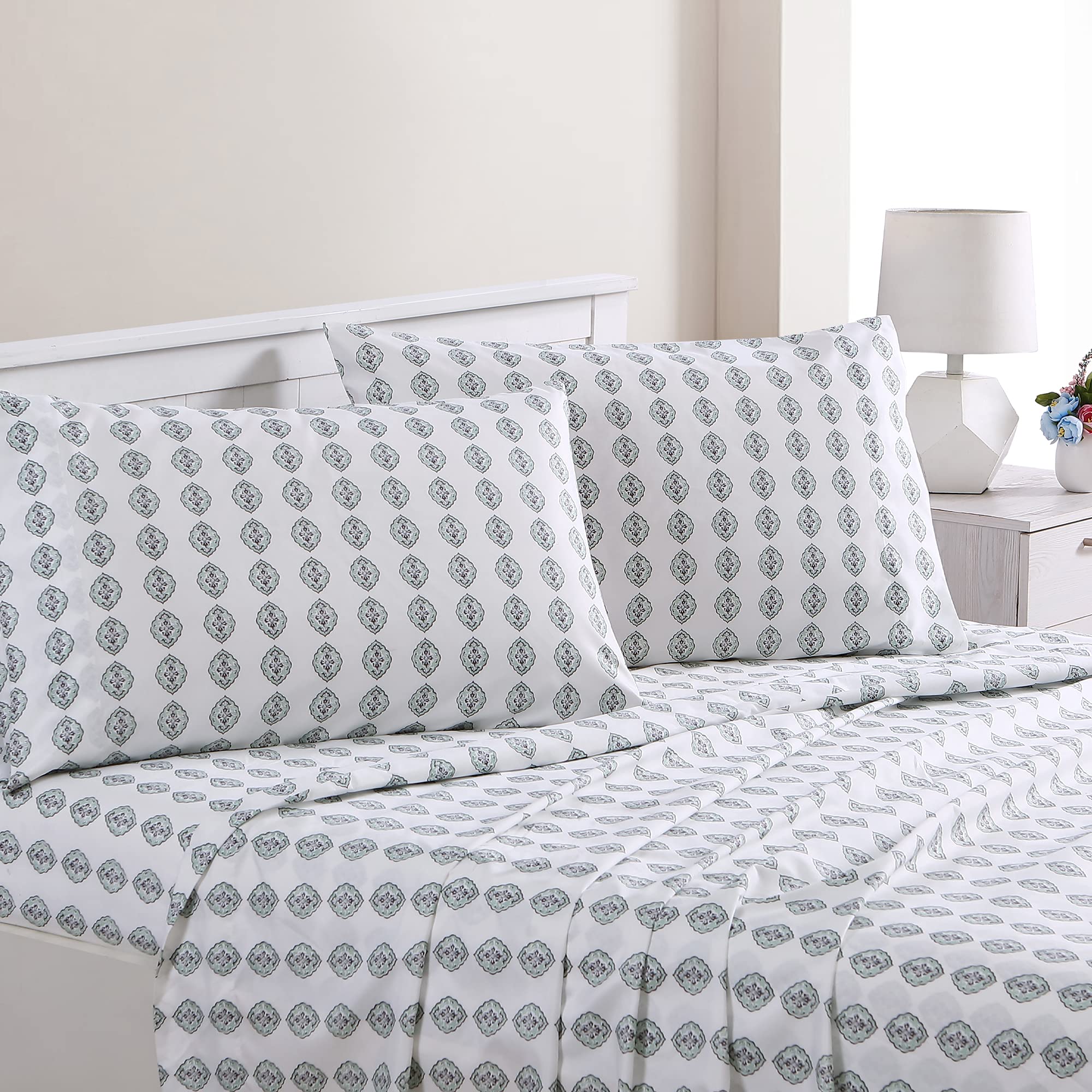 1     Modern Threads Silky Soft Microfiber and Wrinkle Free Sheets - Luxurious Microfiber Bed Sheets Includes Flat Sheet, Fitted Sheet with Deep Pockets, & Pillowcases Ivory, Full
