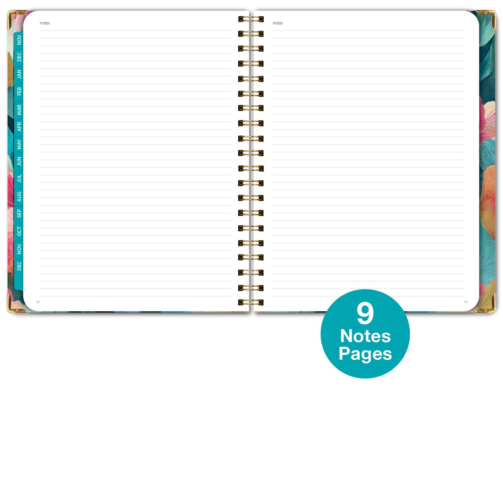 1     HARDCOVER 2025 Planner, 8.5"x11": 14 Months (November 2024 - December 2025), Daily Weekly Monthly Planner, Yearly Agenda, Bookmark, Pocket Folder and Sticky Note Set (Pastel Peacock)