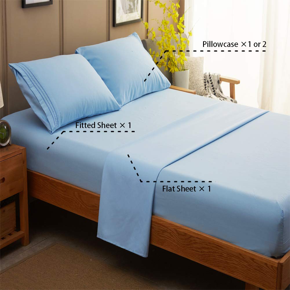 Bed Sheet Set Super Soft Microfiber 1800 Thread Count Luxury Egyptian Sheets 16-Inch Deep Pocket Wrinkle and Hypoallergenic-4 Piece(Queen Dark Grey)