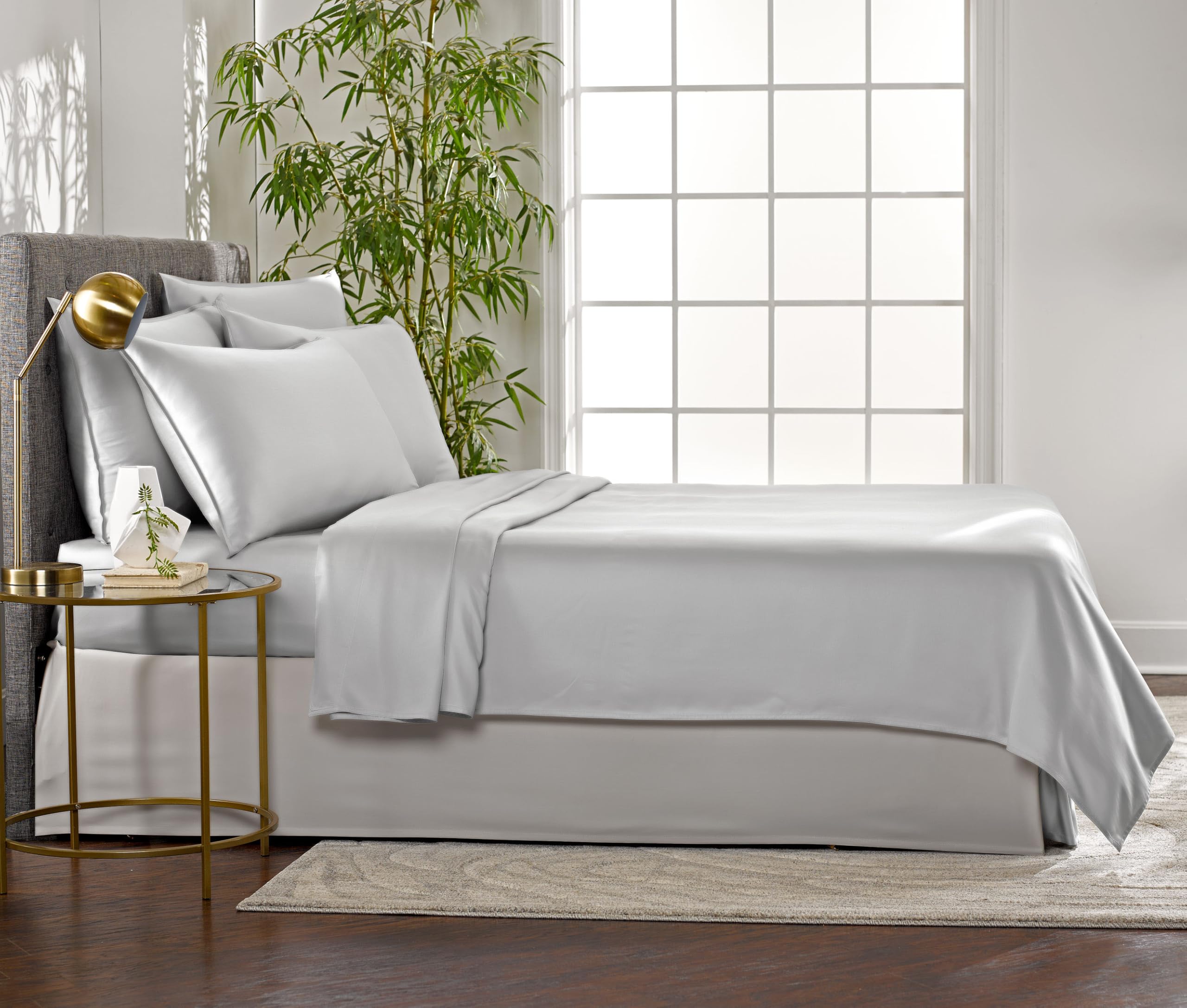 1   King Sheets by Pure Bamboo, Genuine 100% Organic Viscose Derived from Bamboo Bed Sheet Set, Luxuriously Soft & Cooling, Double Stitching, Lifetime Quality Promise (King, White)