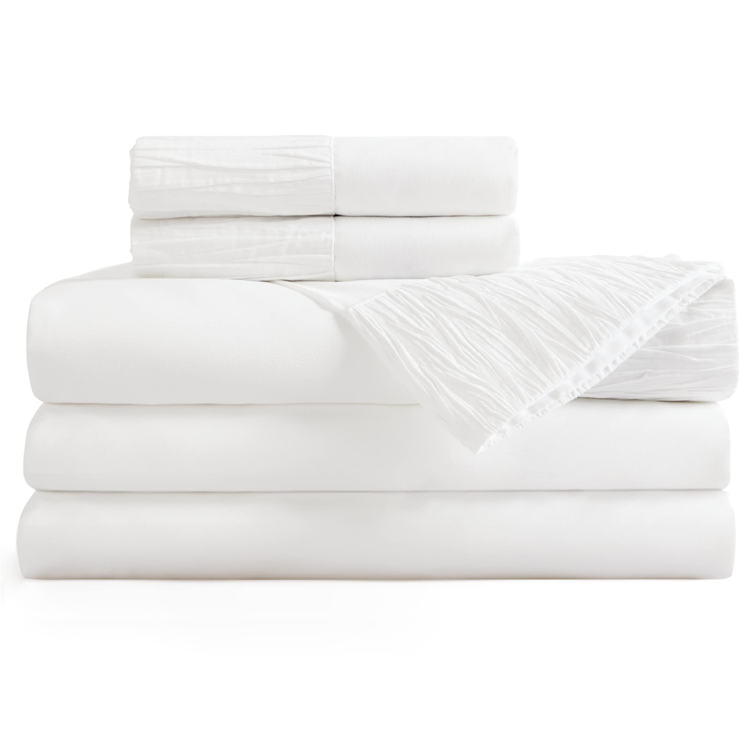 Queen Sheets Grey - Soft Sheets for Queen Size Bed, 4 Pieces Hotel Luxury Queen Sheet Set, Easy Care Polyester Microfiber Cooling Bed Sheet Set
