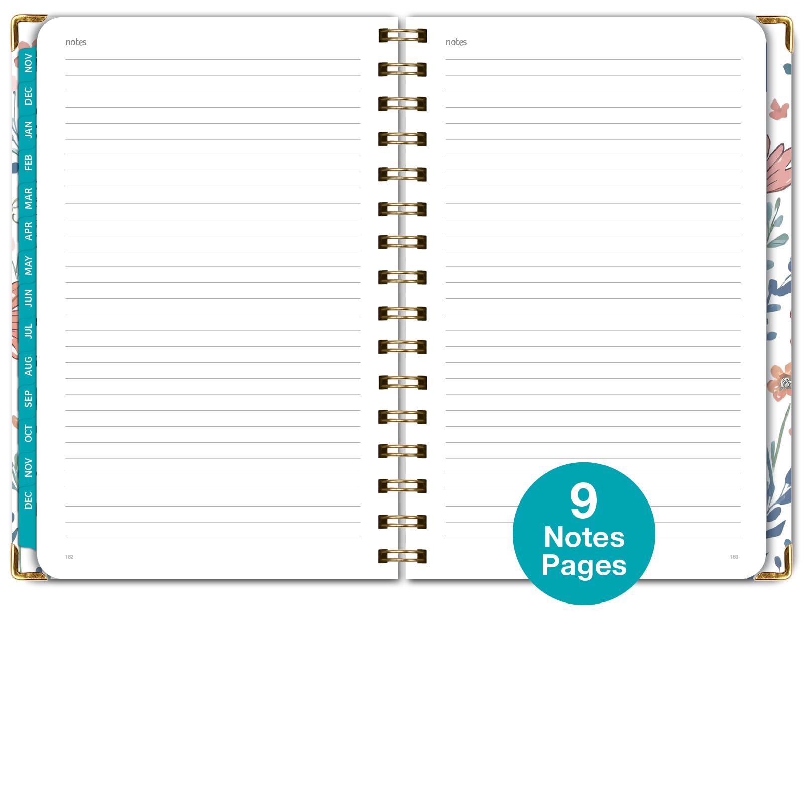 1     HARDCOVER 2025 Planner, 8.5"x11": 14 Months (November 2024 - December 2025), Daily Weekly Monthly Planner, Yearly Agenda, Bookmark, Pocket Folder and Sticky Note Set (Pastel Peacock)