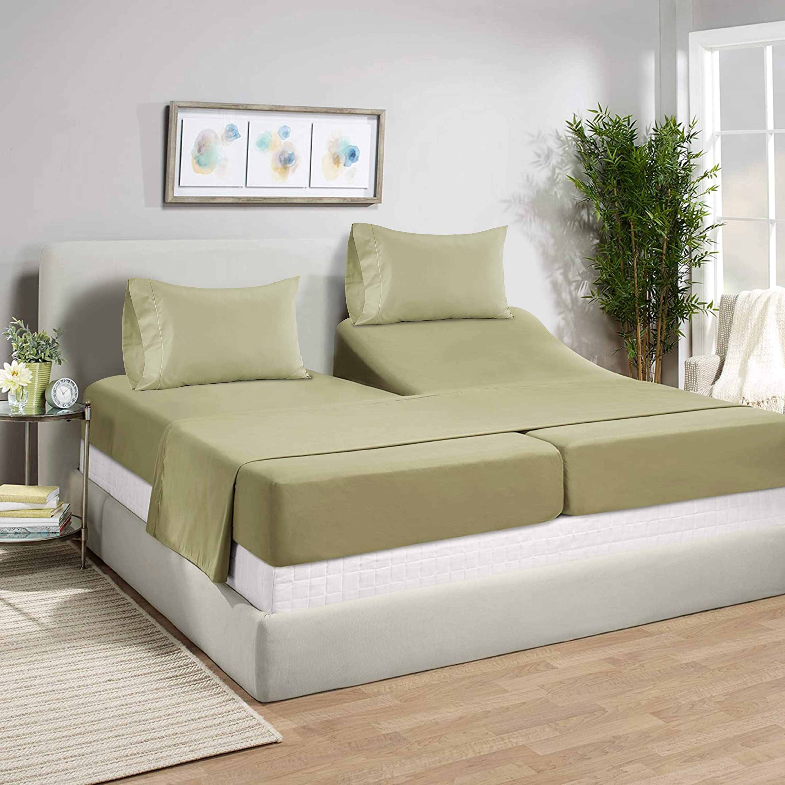 100% Egyptian Cotton Sheets Queen Size - 1000 Thread Count White Bed Sheets for Queen Size Bed, Long Staple Cotton Bedding Sheets, Sateen Weave, Luxury Hotel Sheets, Fits upto 17" Mattress