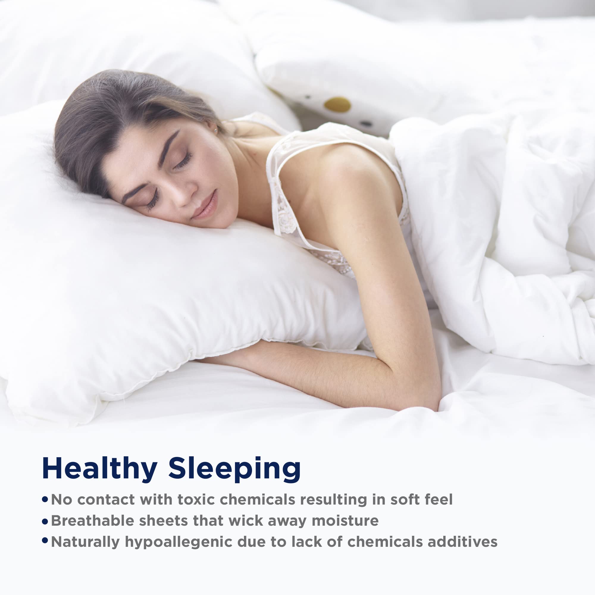 改LANE LINEN 100% Egyptian Cotton Sheets Queen Size - 1000 Thread Count White Bed Sheets for Queen Size Bed, Long Staple Cotton Bedding Sheets, Sateen Weave, Luxury Hotel Sheets, Fits upto 17" Mattress