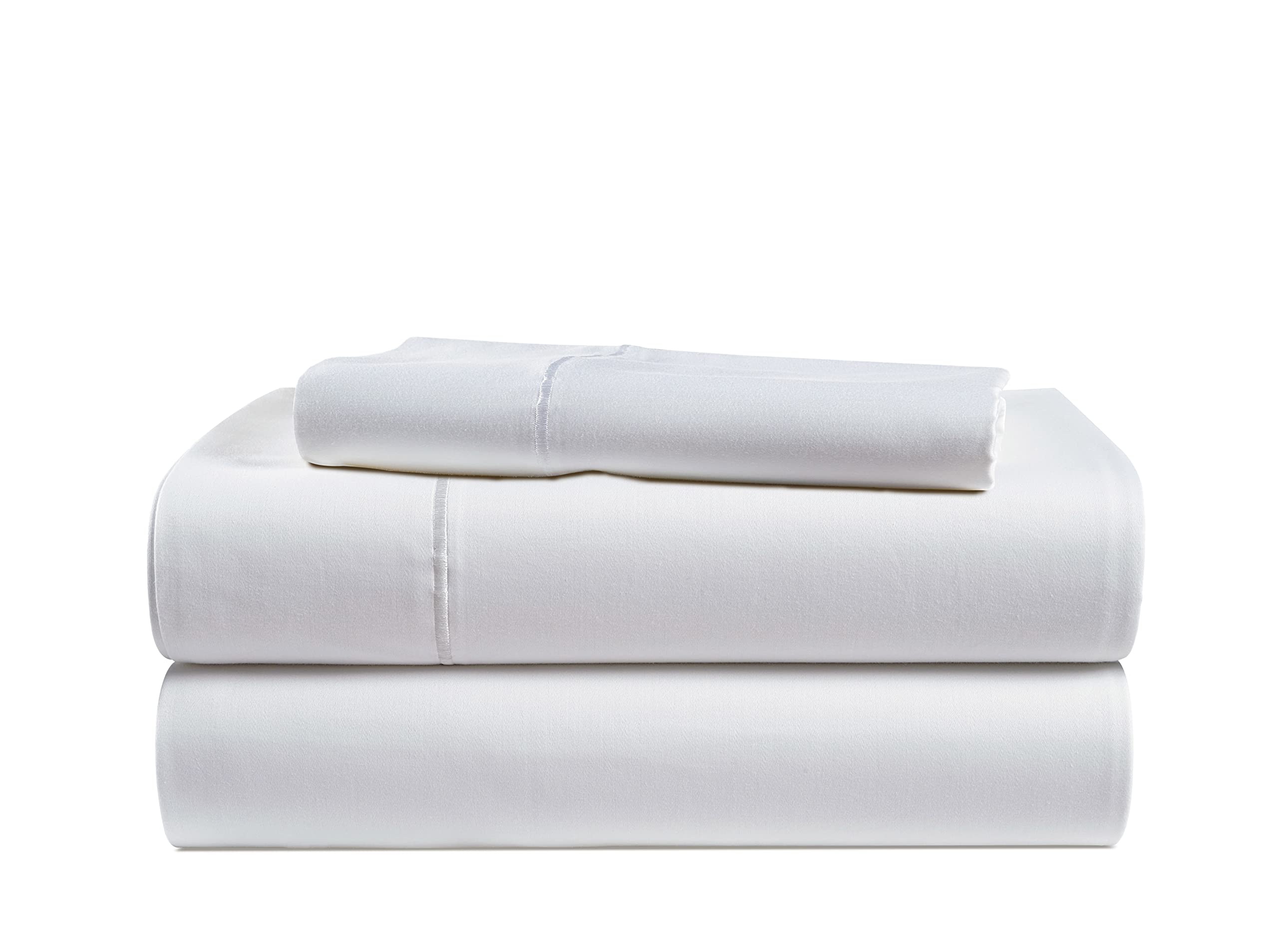 100% Egyptian Cotton Sheets Queen Size - 1000 Thread Count White Bed Sheets for Queen Size Bed, Long Staple Cotton Bedding Sheets, Sateen Weave, Luxury Hotel Sheets, Fits upto 17" Mattress