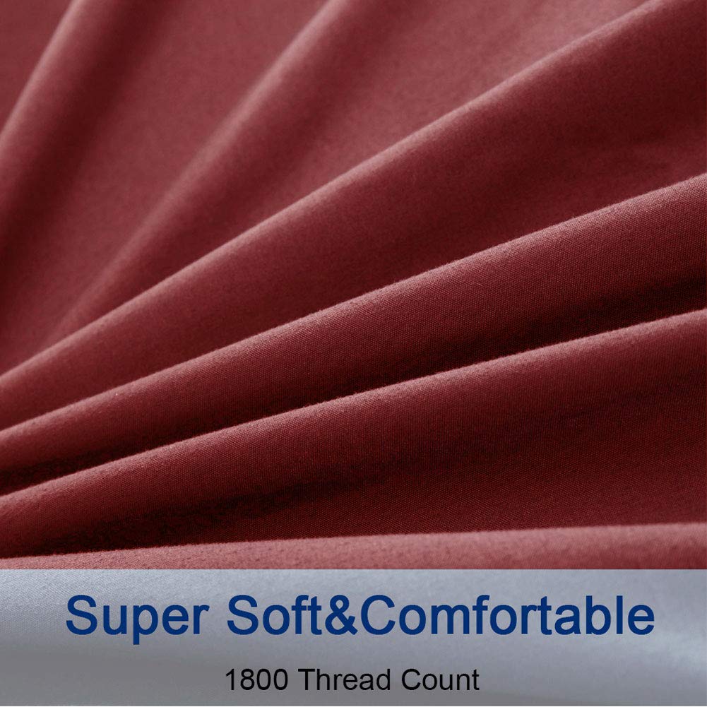改SONORO KATE Bed Sheet Set Super Soft Microfiber 1800 Thread Count Luxury Egyptian Sheets 16-Inch Deep Pocket Wrinkle and Hypoallergenic-4 Piece(Queen Dark Grey)