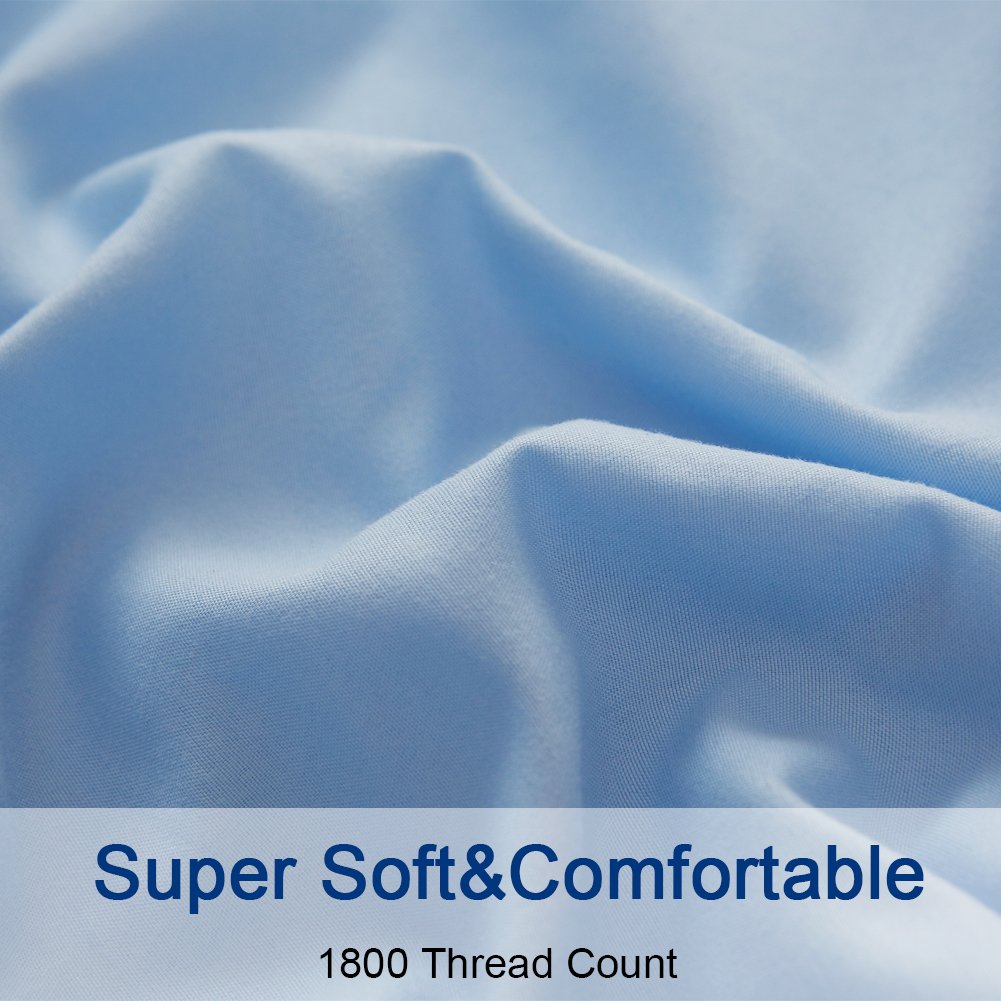 Bed Sheet Set Super Soft Microfiber 1800 Thread Count Luxury Egyptian Sheets 16-Inch Deep Pocket Wrinkle and Hypoallergenic-4 Piece(Queen Dark Grey)