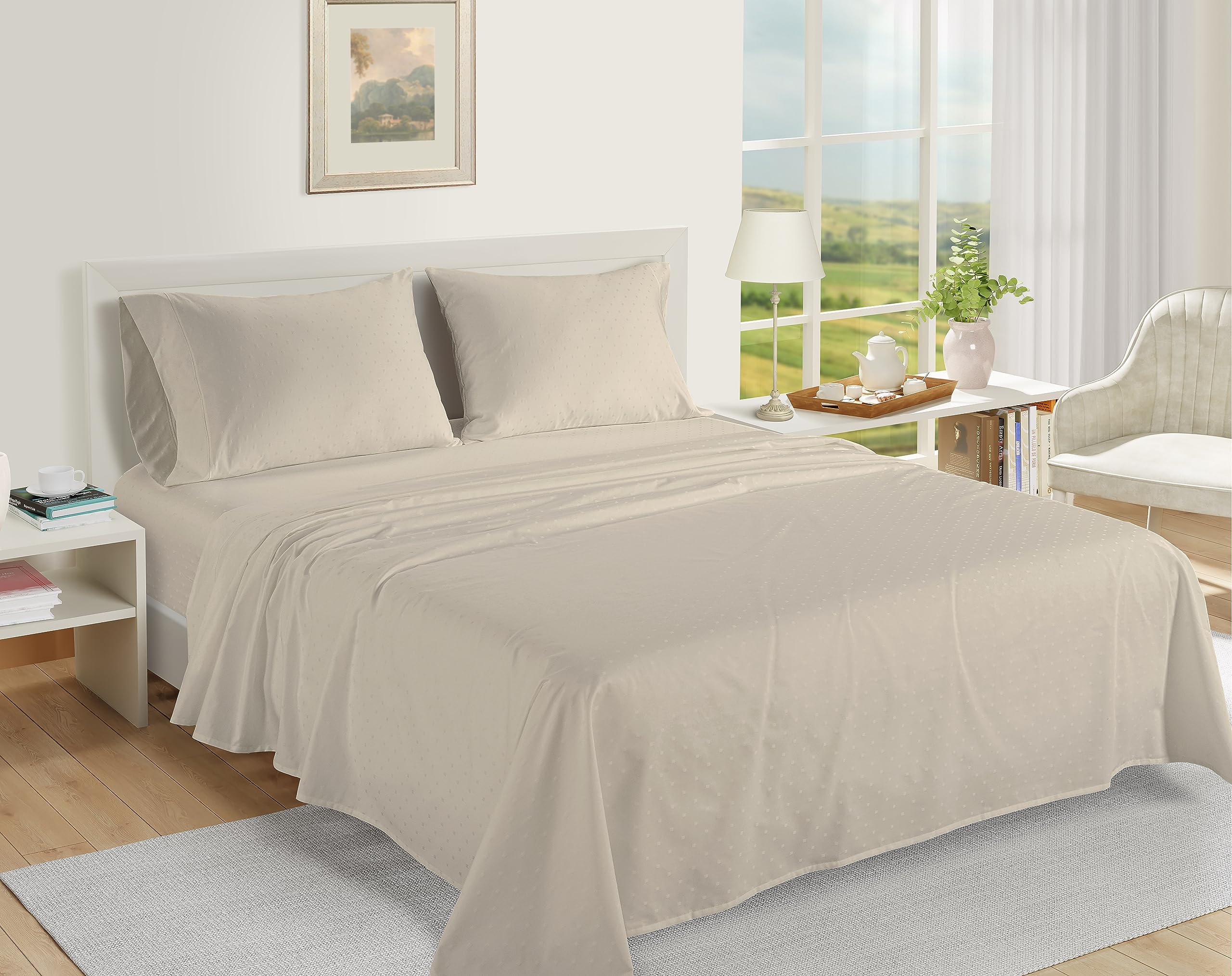 100% Egyptian Cotton Sheets Queen Size - 1000 Thread Count White Bed Sheets for Queen Size Bed, Long Staple Cotton Bedding Sheets, Sateen Weave, Luxury Hotel Sheets, Fits upto 17" Mattress