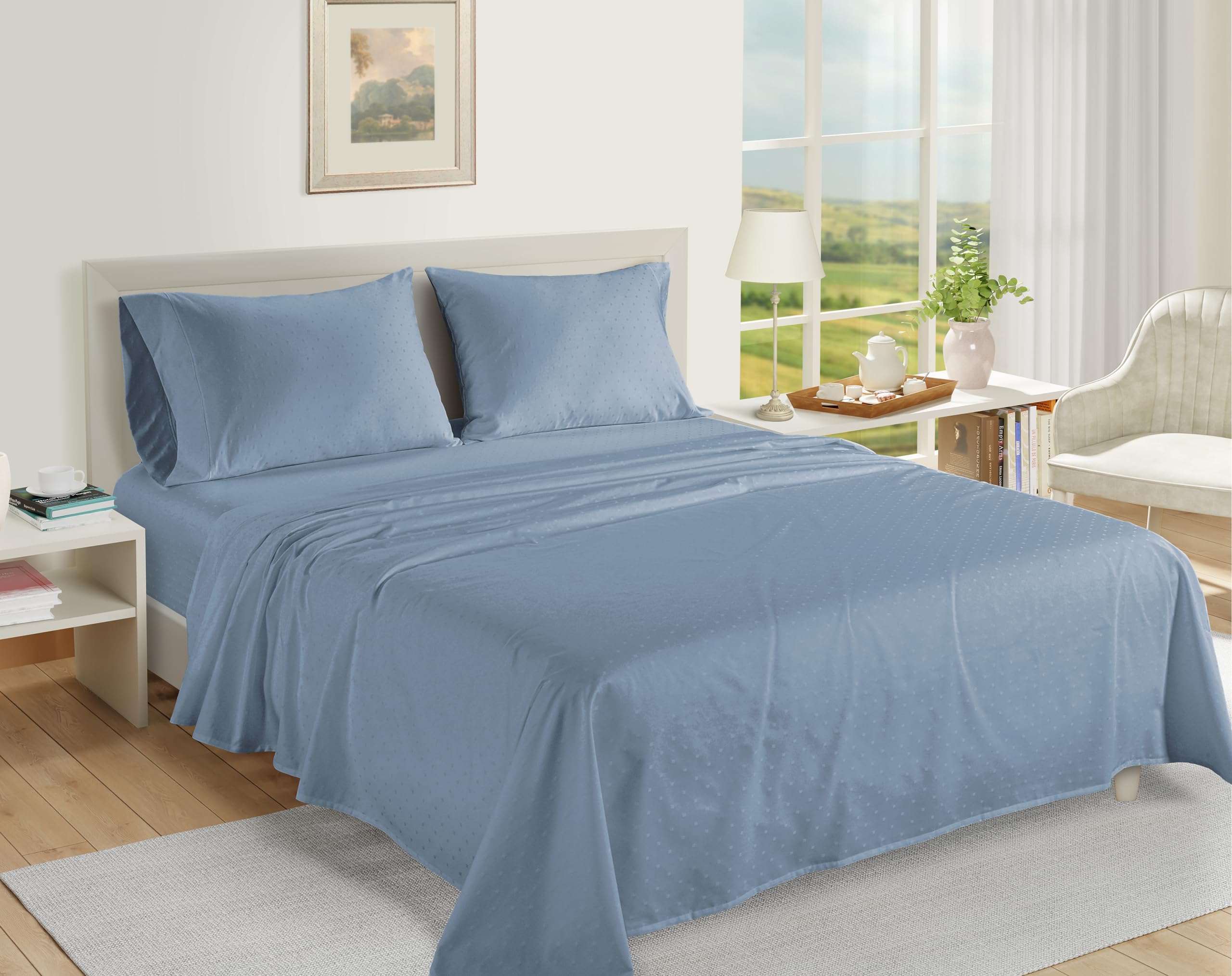 100% Egyptian Cotton Sheets Queen Size - 1000 Thread Count White Bed Sheets for Queen Size Bed, Long Staple Cotton Bedding Sheets, Sateen Weave, Luxury Hotel Sheets, Fits upto 17" Mattress