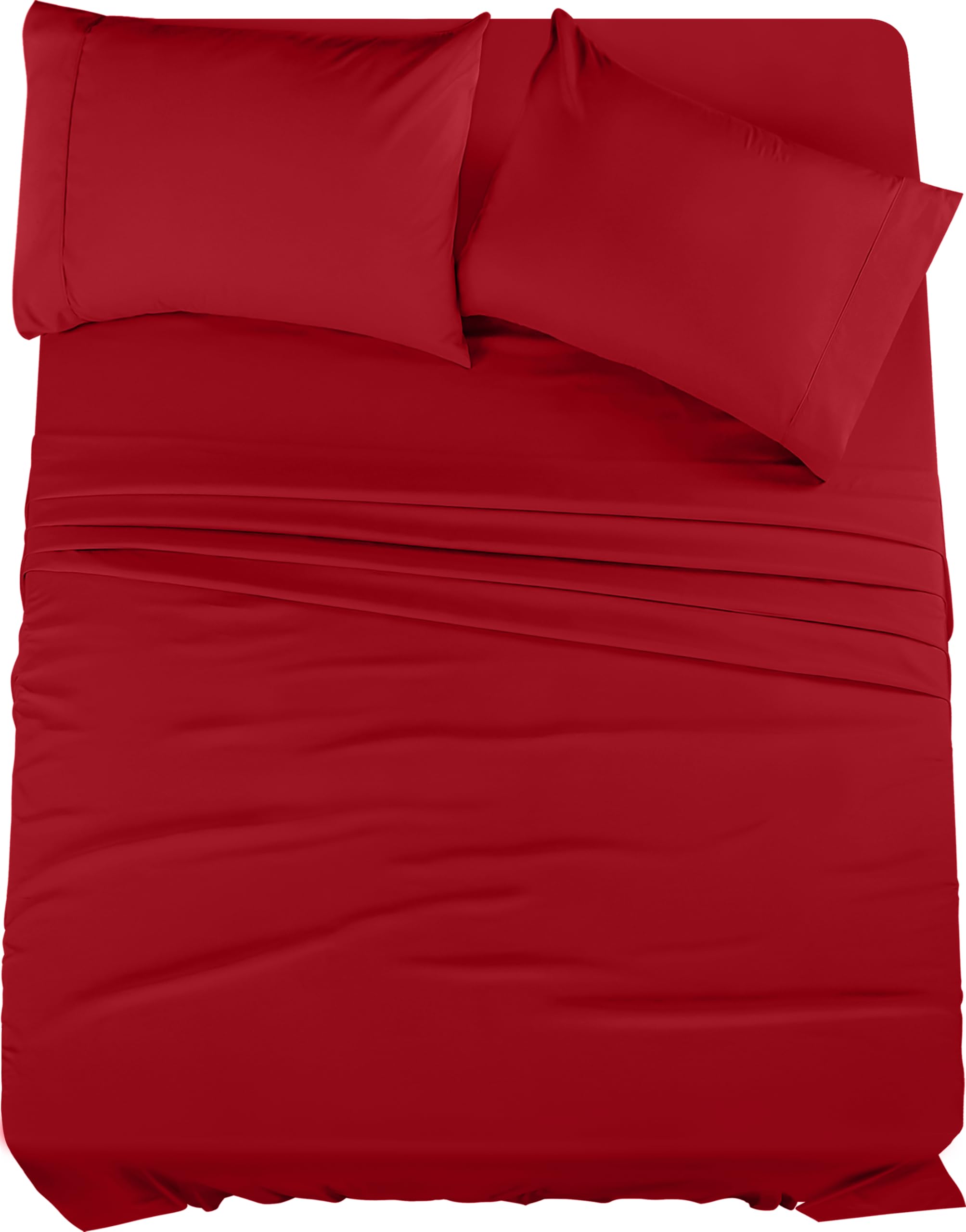 Queen Bed Sheets Set - 4 Piece Bedding - Brushed Microfiber - Shrinkage and Fade Resistant - Easy Care (Queen, Grey)