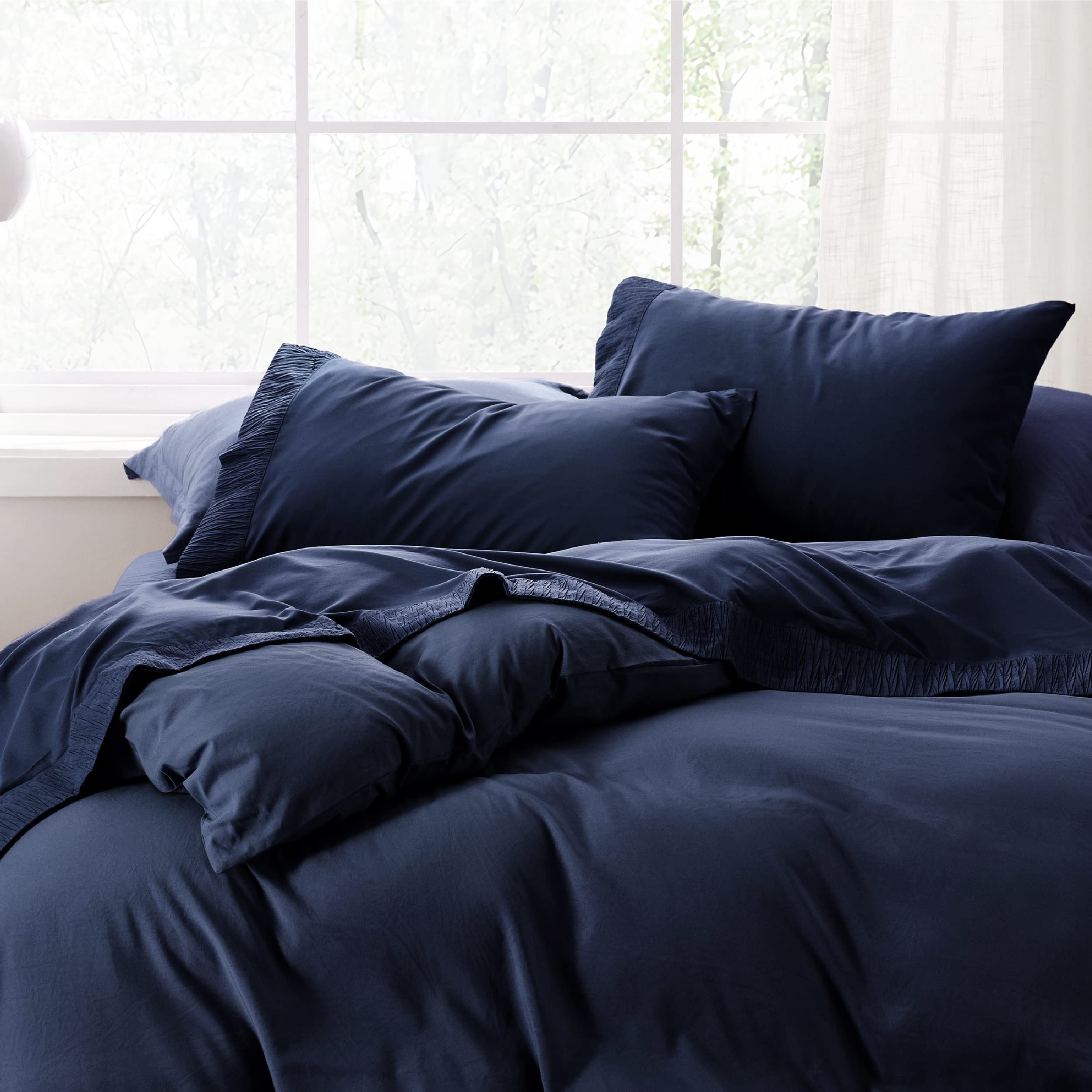 Queen Sheets Grey - Soft Sheets for Queen Size Bed, 4 Pieces Hotel Luxury Queen Sheet Set, Easy Care Polyester Microfiber Cooling Bed Sheet Set