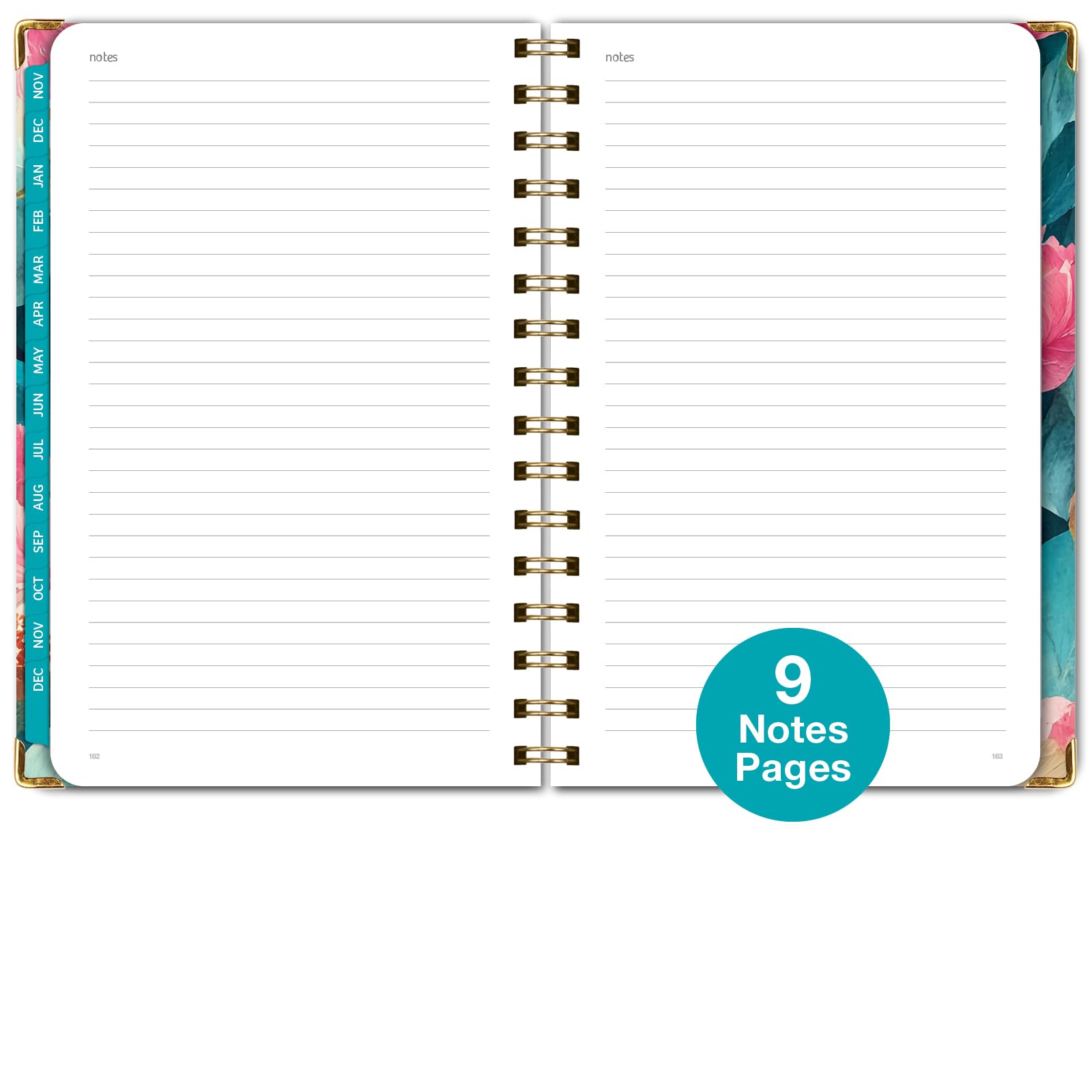 1     HARDCOVER 2025 Planner, 8.5"x11": 14 Months (November 2024 - December 2025), Daily Weekly Monthly Planner, Yearly Agenda, Bookmark, Pocket Folder and Sticky Note Set (Pastel Peacock)