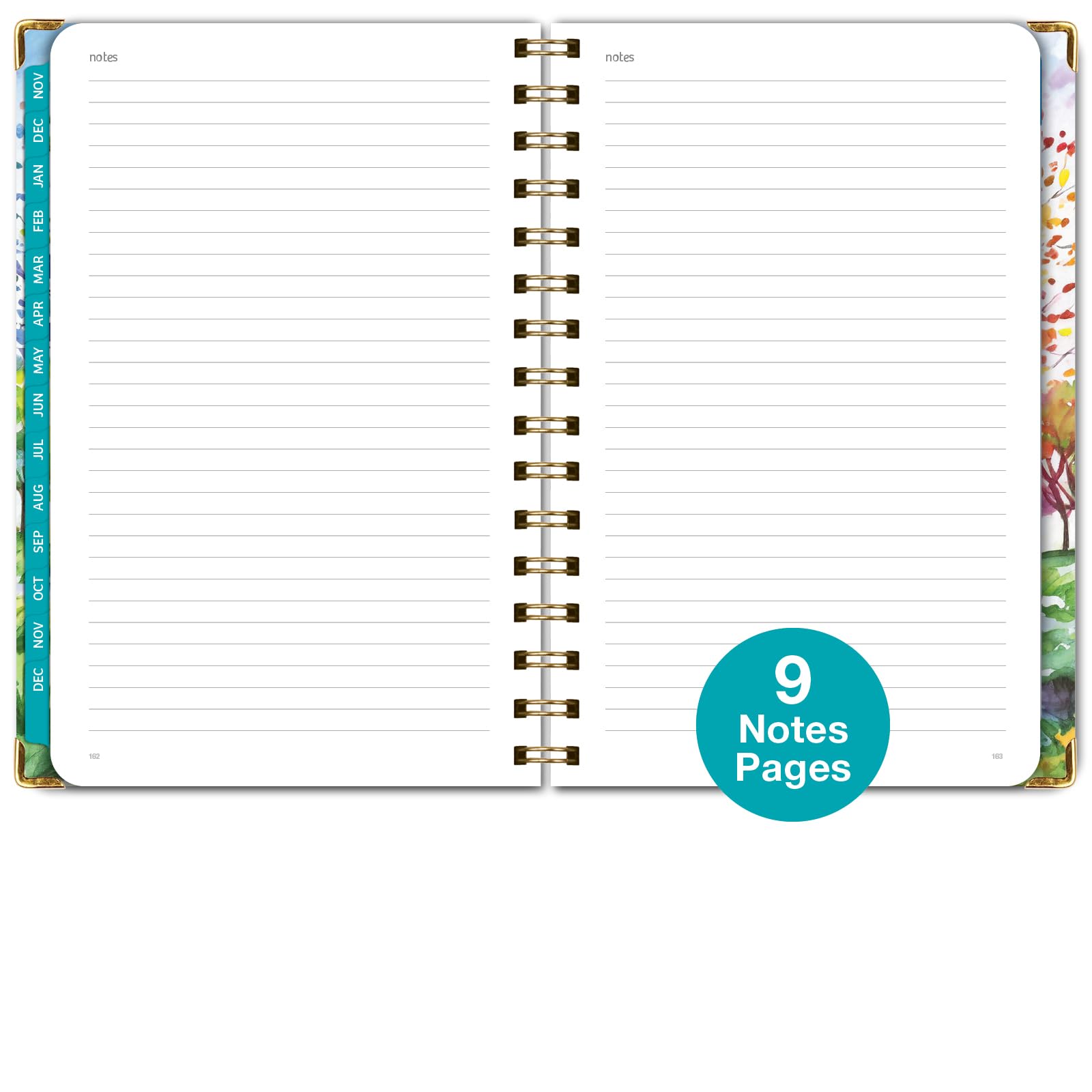 1     HARDCOVER 2025 Planner, 8.5"x11": 14 Months (November 2024 - December 2025), Daily Weekly Monthly Planner, Yearly Agenda, Bookmark, Pocket Folder and Sticky Note Set (Pastel Peacock)