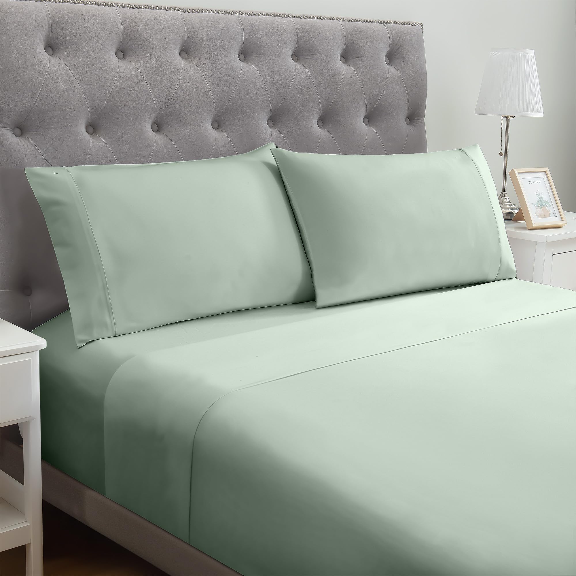 1     Modern Threads Silky Soft Microfiber and Wrinkle Free Sheets - Luxurious Microfiber Bed Sheets Includes Flat Sheet, Fitted Sheet with Deep Pockets, & Pillowcases Ivory, Full