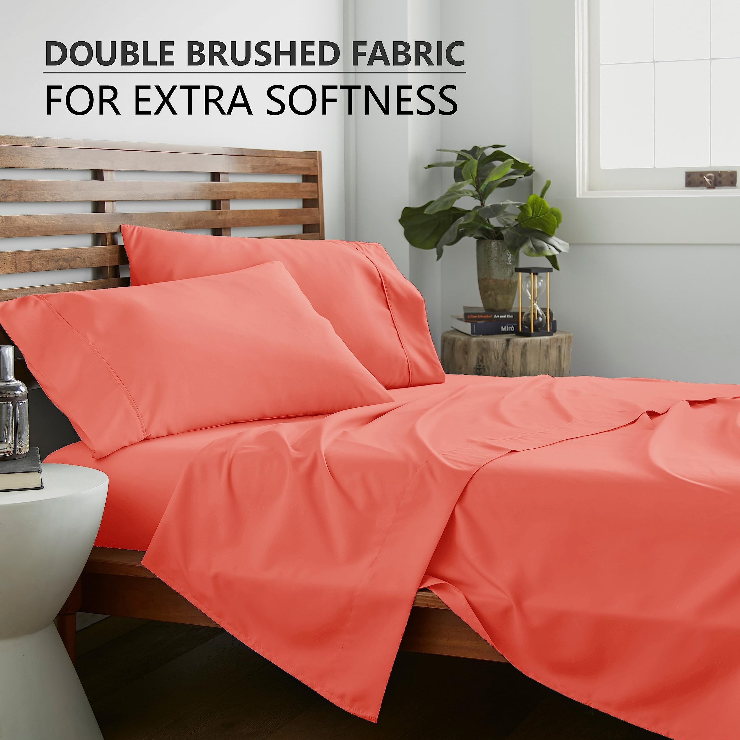 Queen Sheet Set - 16-Inch Deep Pocket - Ultra Soft Microfiber Queen Size Bed Sheets - Breathable, Wrinkle and Fade Resistant, Easy Care - 4 Piece Set (Queen, Tan)