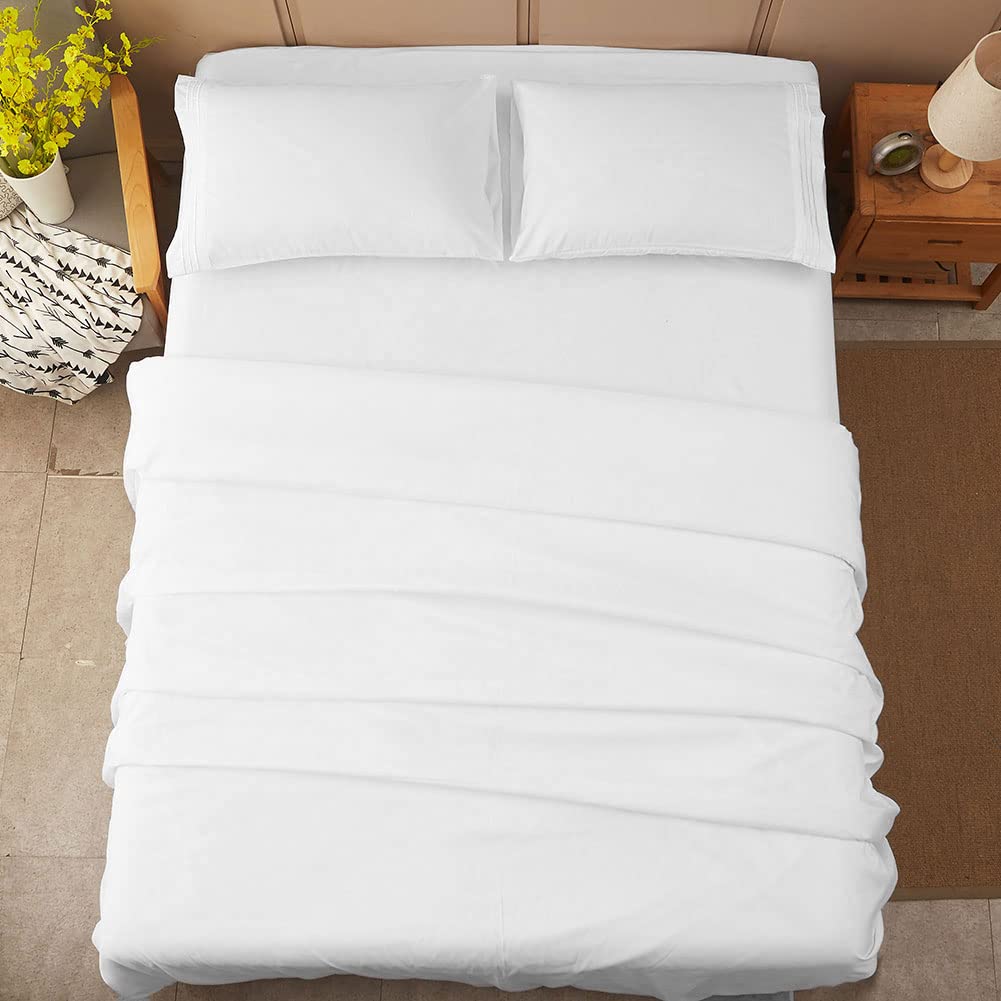 Bed Sheet Set Super Soft Microfiber 1800 Thread Count Luxury Egyptian Sheets 16-Inch Deep Pocket Wrinkle and Hypoallergenic-4 Piece(Queen Dark Grey)
