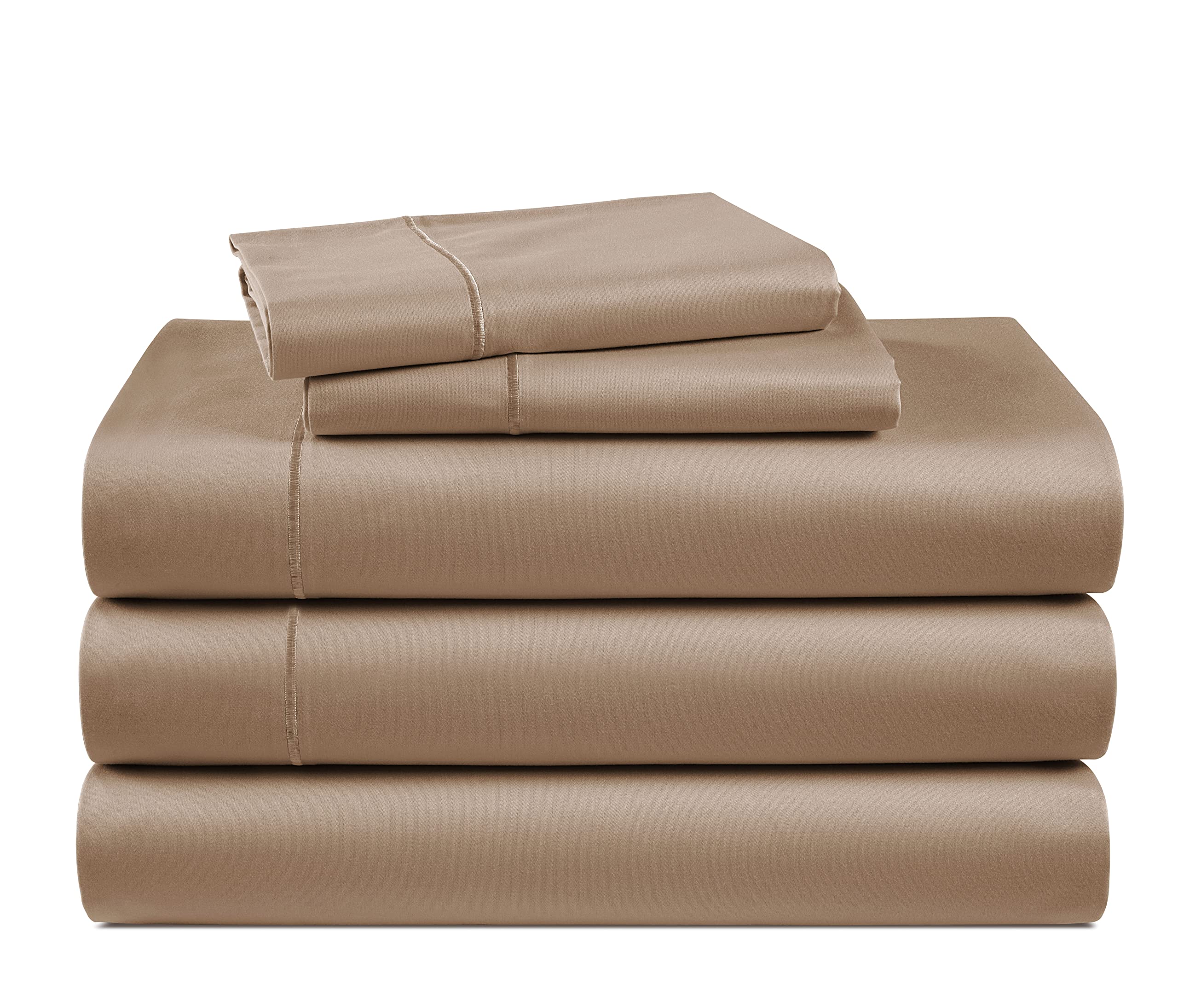 100% Egyptian Cotton Sheets Queen Size - 1000 Thread Count White Bed Sheets for Queen Size Bed, Long Staple Cotton Bedding Sheets, Sateen Weave, Luxury Hotel Sheets, Fits upto 17" Mattress
