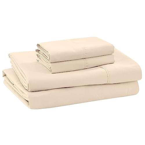 1     Modern Threads Silky Soft Microfiber and Wrinkle Free Sheets - Luxurious Microfiber Bed Sheets Includes Flat Sheet, Fitted Sheet with Deep Pockets, & Pillowcases Ivory, Full