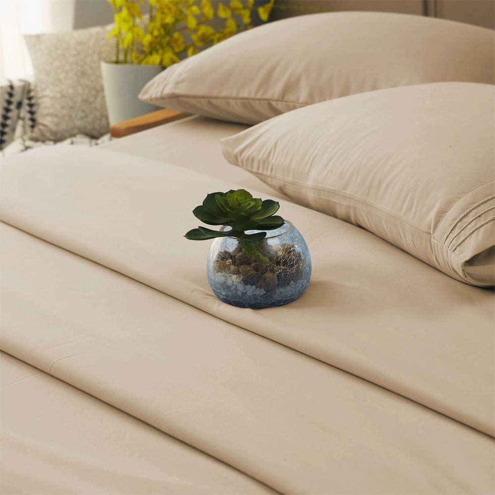 Bed Sheet Set Super Soft Microfiber 1800 Thread Count Luxury Egyptian Sheets 16-Inch Deep Pocket Wrinkle and Hypoallergenic-4 Piece(Queen Dark Grey)