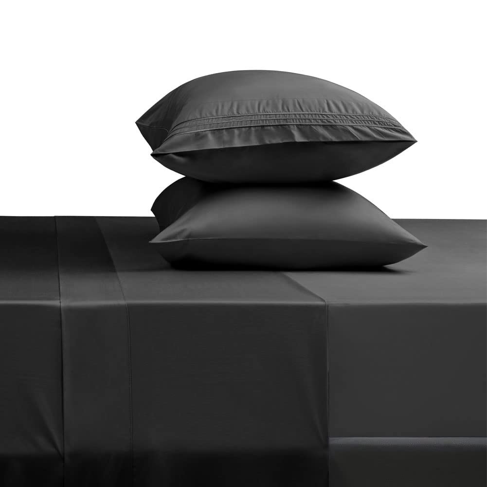 Bed Sheet Set Super Soft Microfiber 1800 Thread Count Luxury Egyptian Sheets 16-Inch Deep Pocket Wrinkle and Hypoallergenic-4 Piece(Queen Dark Grey)