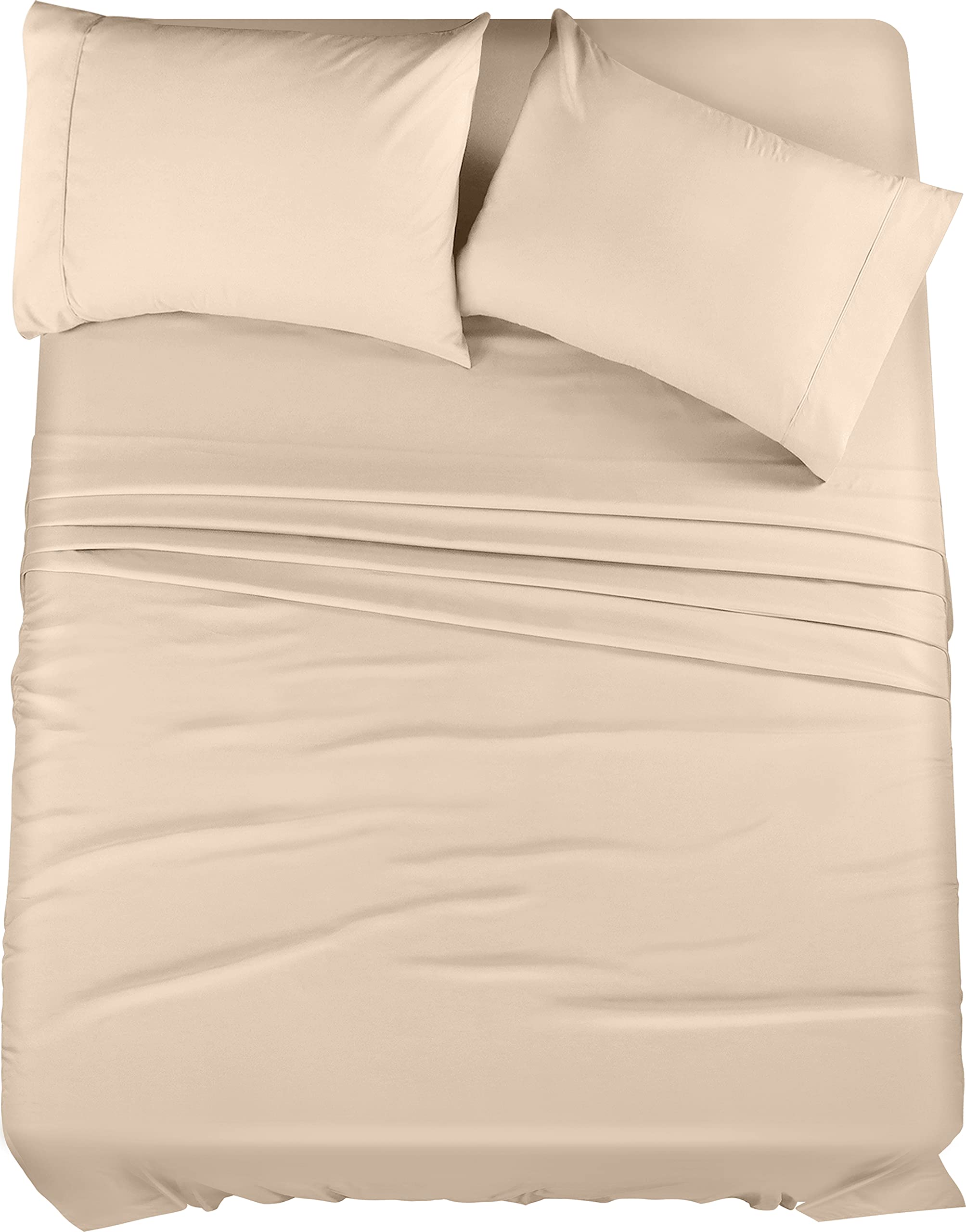 Queen Bed Sheets Set - 4 Piece Bedding - Brushed Microfiber - Shrinkage and Fade Resistant - Easy Care (Queen, Grey)