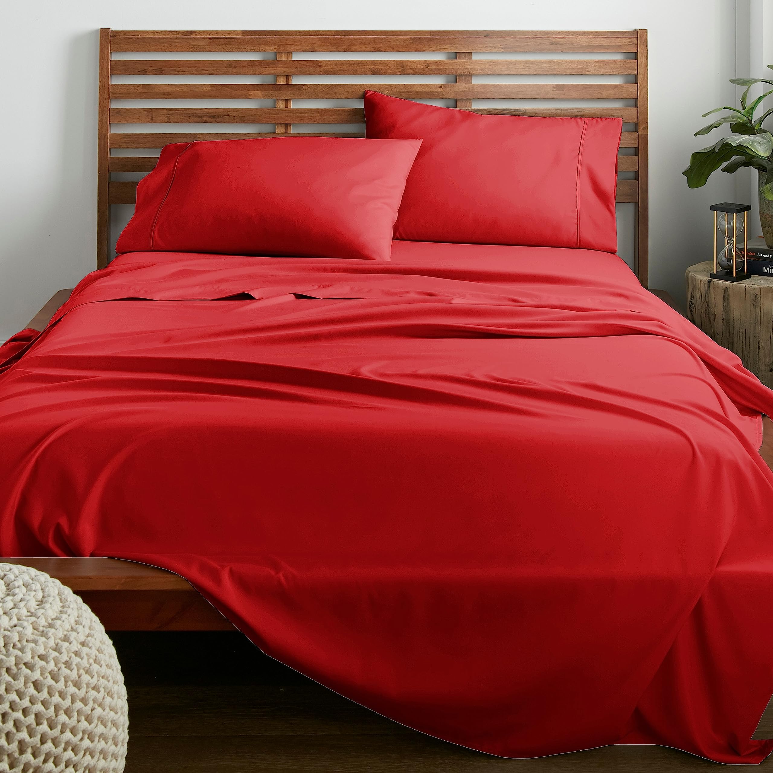 改American Home Collection Queen Sheet Set - 16-Inch Deep Pocket - Ultra Soft Microfiber Queen Size Bed Sheets - Breathable, Wrinkle and Fade Resistant, Easy Care - 4 Piece Set (Queen, Tan)