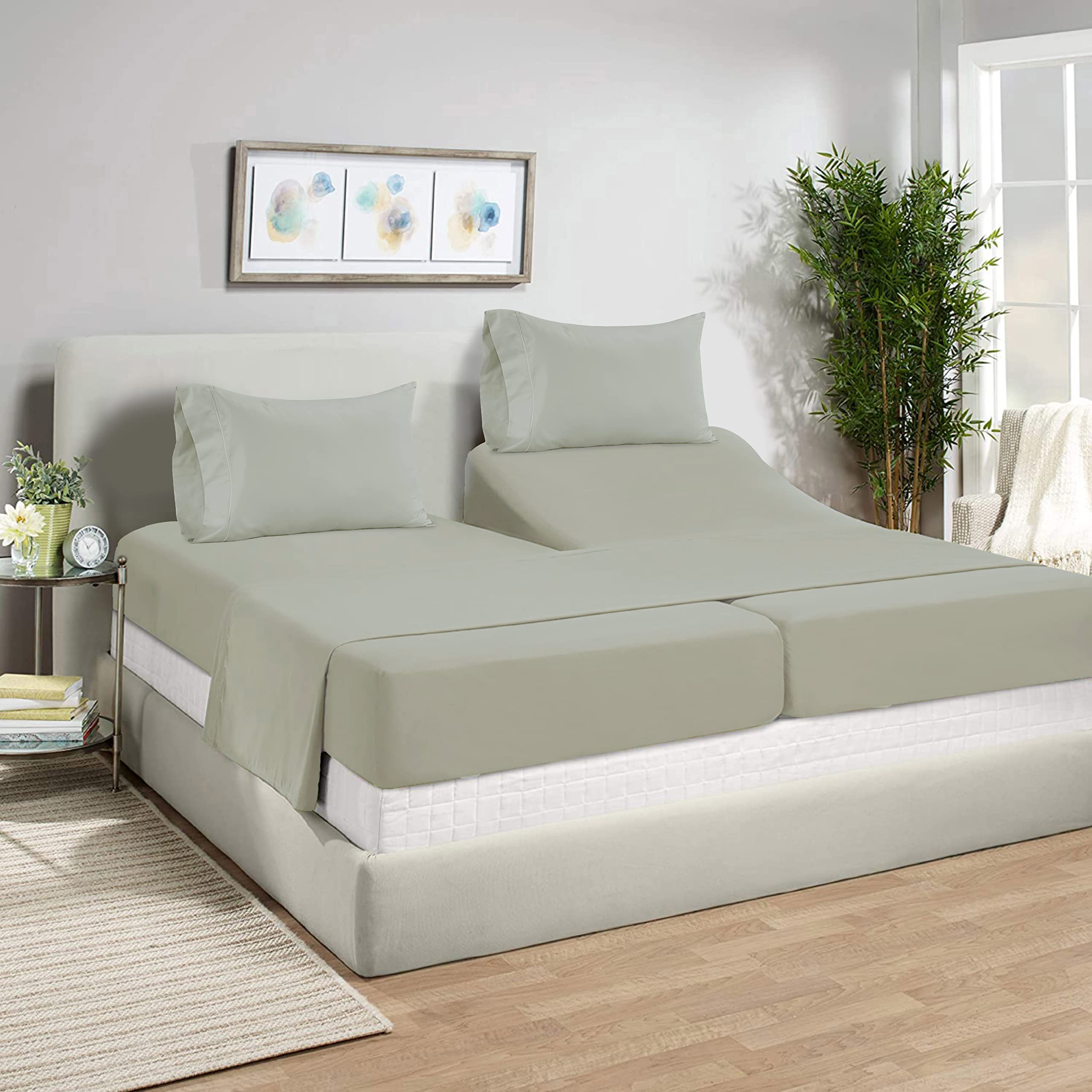 100% Egyptian Cotton Sheets Queen Size - 1000 Thread Count White Bed Sheets for Queen Size Bed, Long Staple Cotton Bedding Sheets, Sateen Weave, Luxury Hotel Sheets, Fits upto 17" Mattress