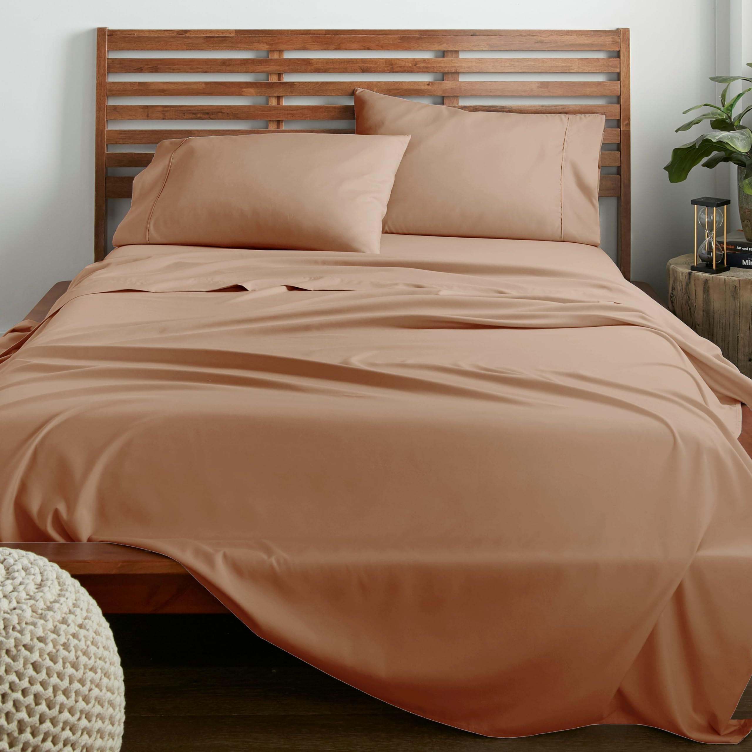 Queen Sheet Set - 16-Inch Deep Pocket - Ultra Soft Microfiber Queen Size Bed Sheets - Breathable, Wrinkle and Fade Resistant, Easy Care - 4 Piece Set (Queen, Tan)