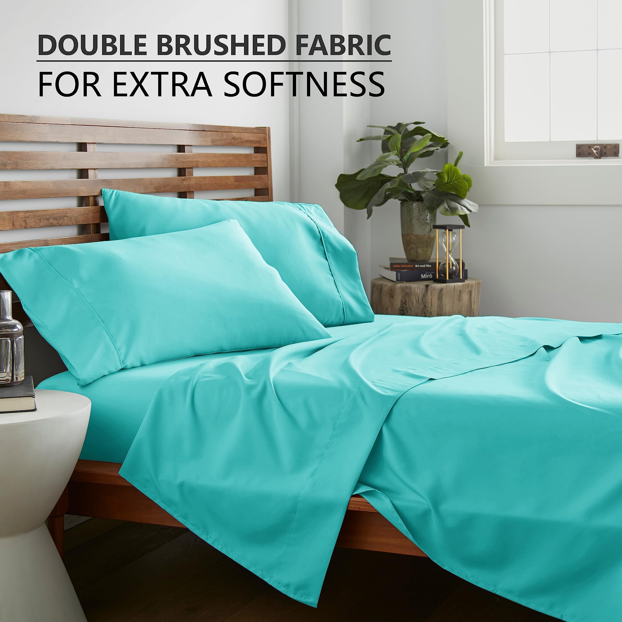 Queen Sheet Set - 16-Inch Deep Pocket - Ultra Soft Microfiber Queen Size Bed Sheets - Breathable, Wrinkle and Fade Resistant, Easy Care - 4 Piece Set (Queen, Tan)