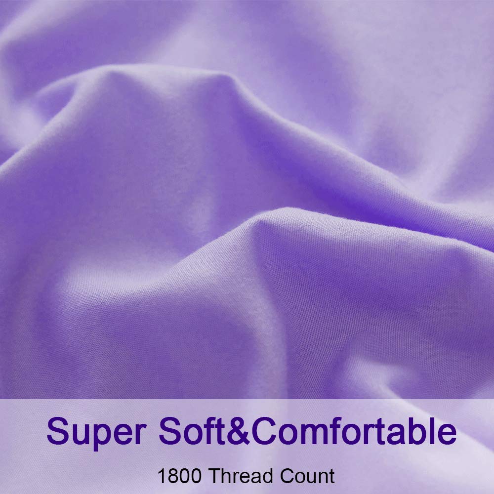 Bed Sheet Set Super Soft Microfiber 1800 Thread Count Luxury Egyptian Sheets 16-Inch Deep Pocket Wrinkle and Hypoallergenic-4 Piece(Queen Dark Grey)
