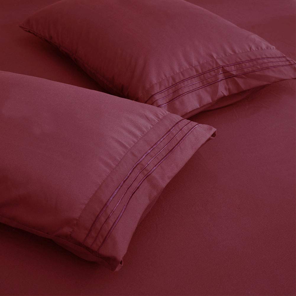 改SONORO KATE Bed Sheet Set Super Soft Microfiber 1800 Thread Count Luxury Egyptian Sheets 16-Inch Deep Pocket Wrinkle and Hypoallergenic-4 Piece(Queen Dark Grey)