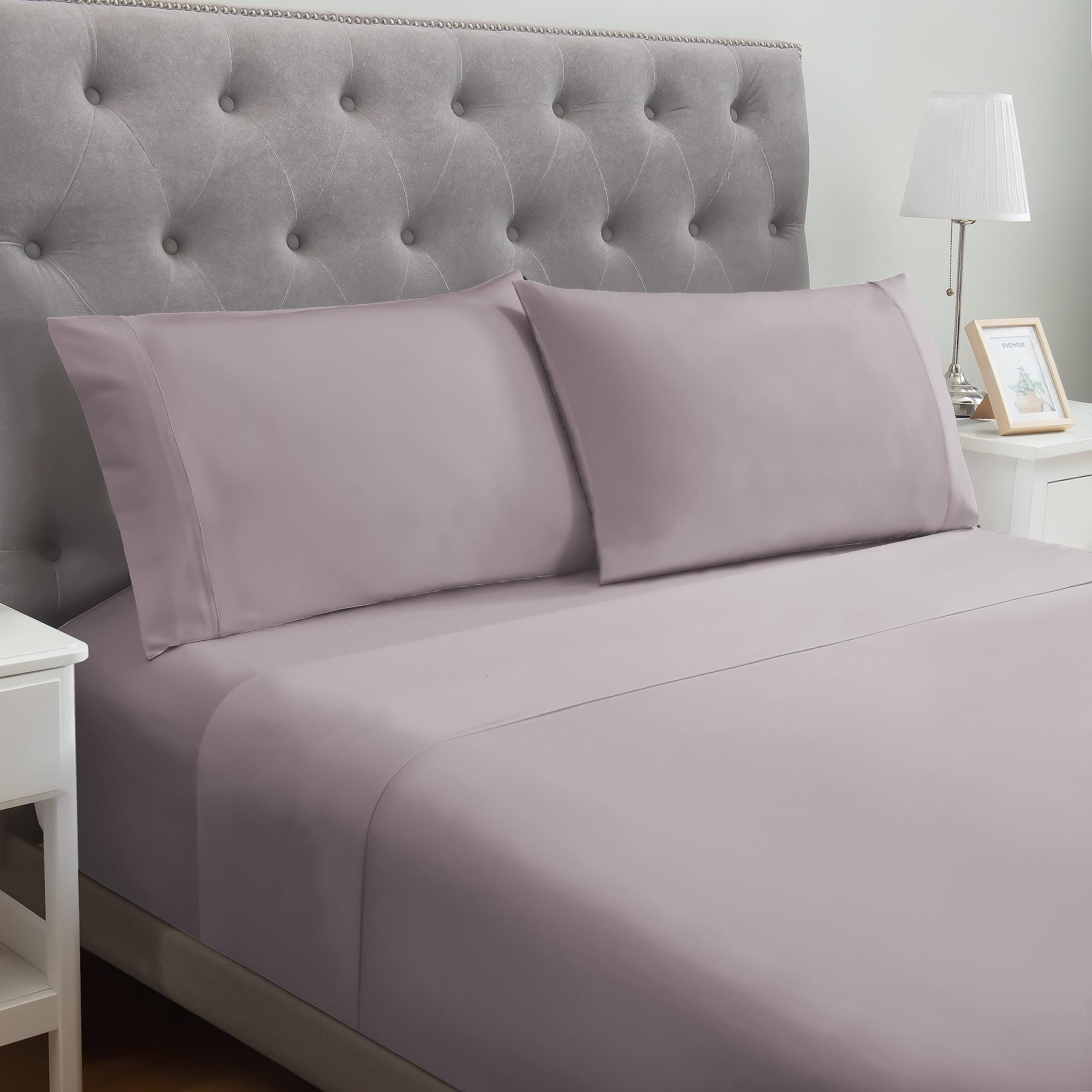 1    Modern Threads Silky Soft Microfiber and Wrinkle Free Sheets - Luxurious Microfiber Bed Sheets Includes Flat Sheet, Fitted Sheet with Deep Pockets, & Pillowcases Ivory, Full