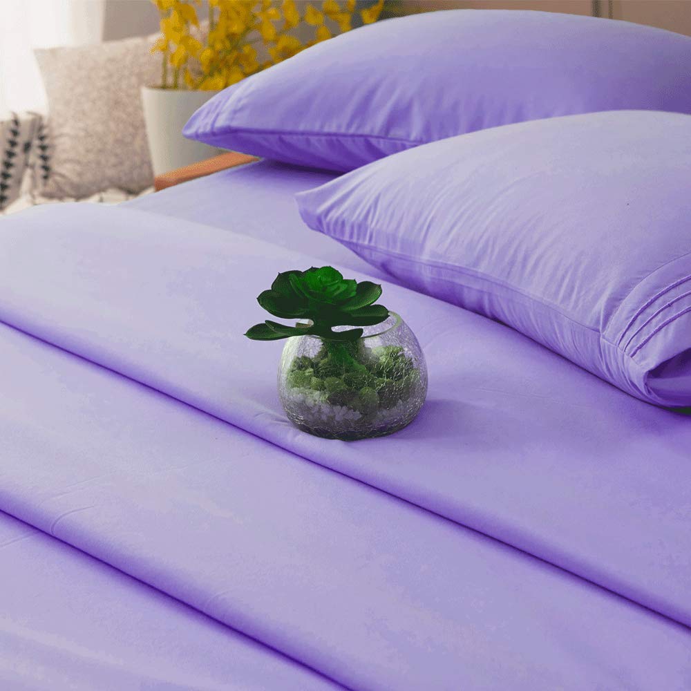 Bed Sheet Set Super Soft Microfiber 1800 Thread Count Luxury Egyptian Sheets 16-Inch Deep Pocket Wrinkle and Hypoallergenic-4 Piece(Queen Dark Grey)