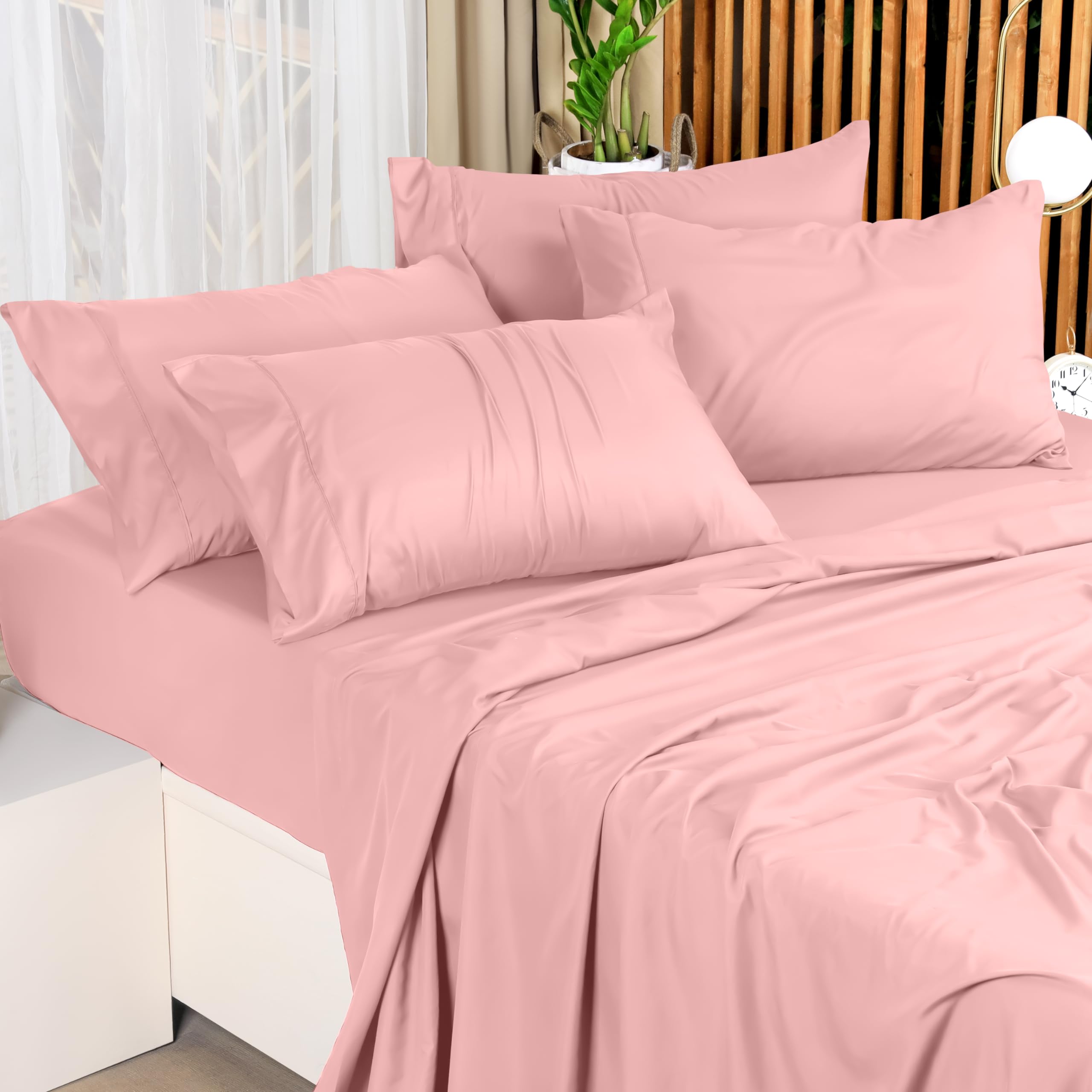 Queen Bed Sheets Set - 4 Piece Bedding - Brushed Microfiber - Shrinkage and Fade Resistant - Easy Care (Queen, Grey)