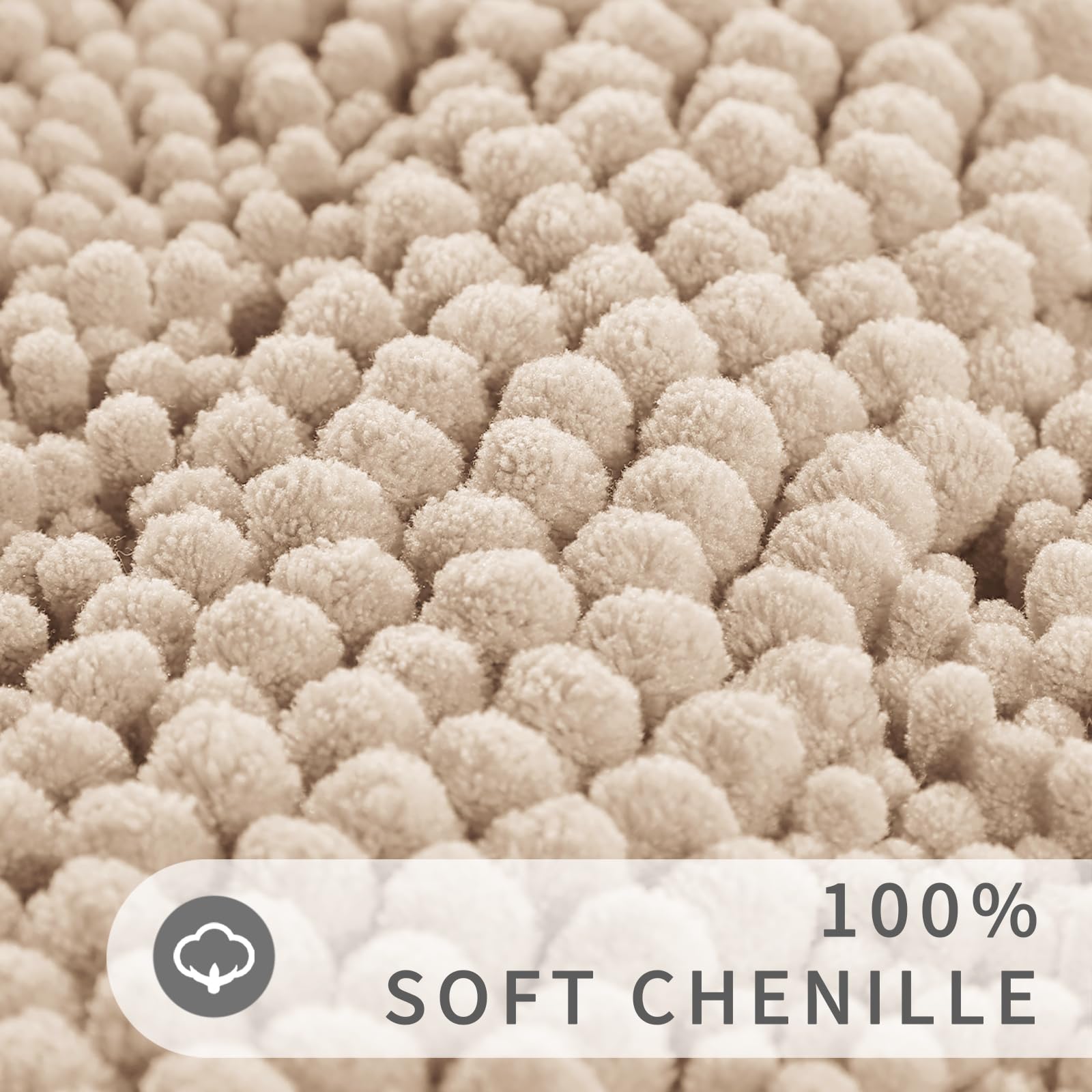Non Slip and Super Absorbent Bath Mat,Machine Washable Quick Dry,Ultra Plush Chenille Shower Rugs for Bathroom Floor Sink Tub and Shower Outside