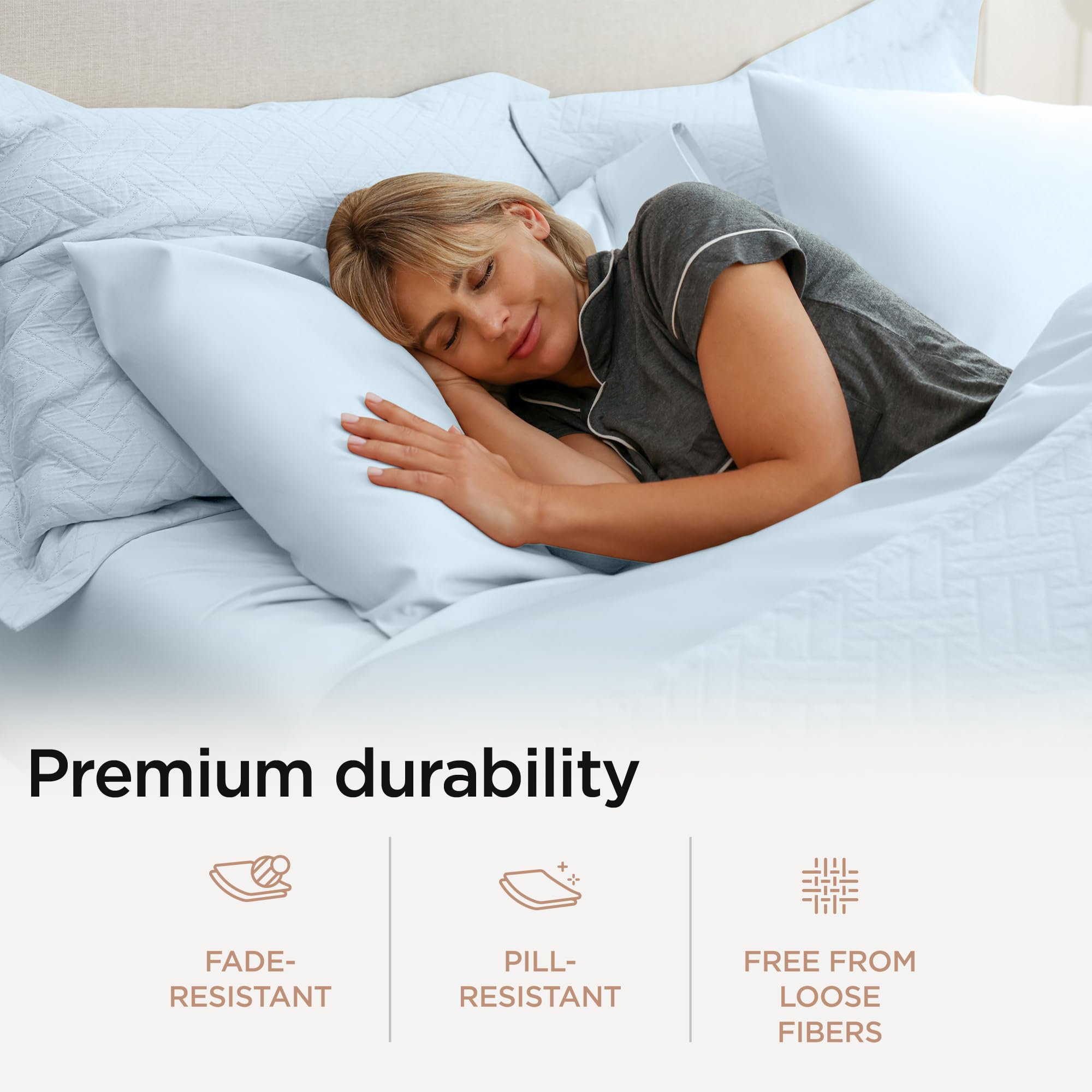 100% Supima Cotton Sheets, Luxury 1200 Thread Count Cotton Sheets for King Size Bed, 4 Pc Dark Grey King Bed Sheets Set, 5-Star Hotel Quality with Elasticized Deep Pocket King Sheets