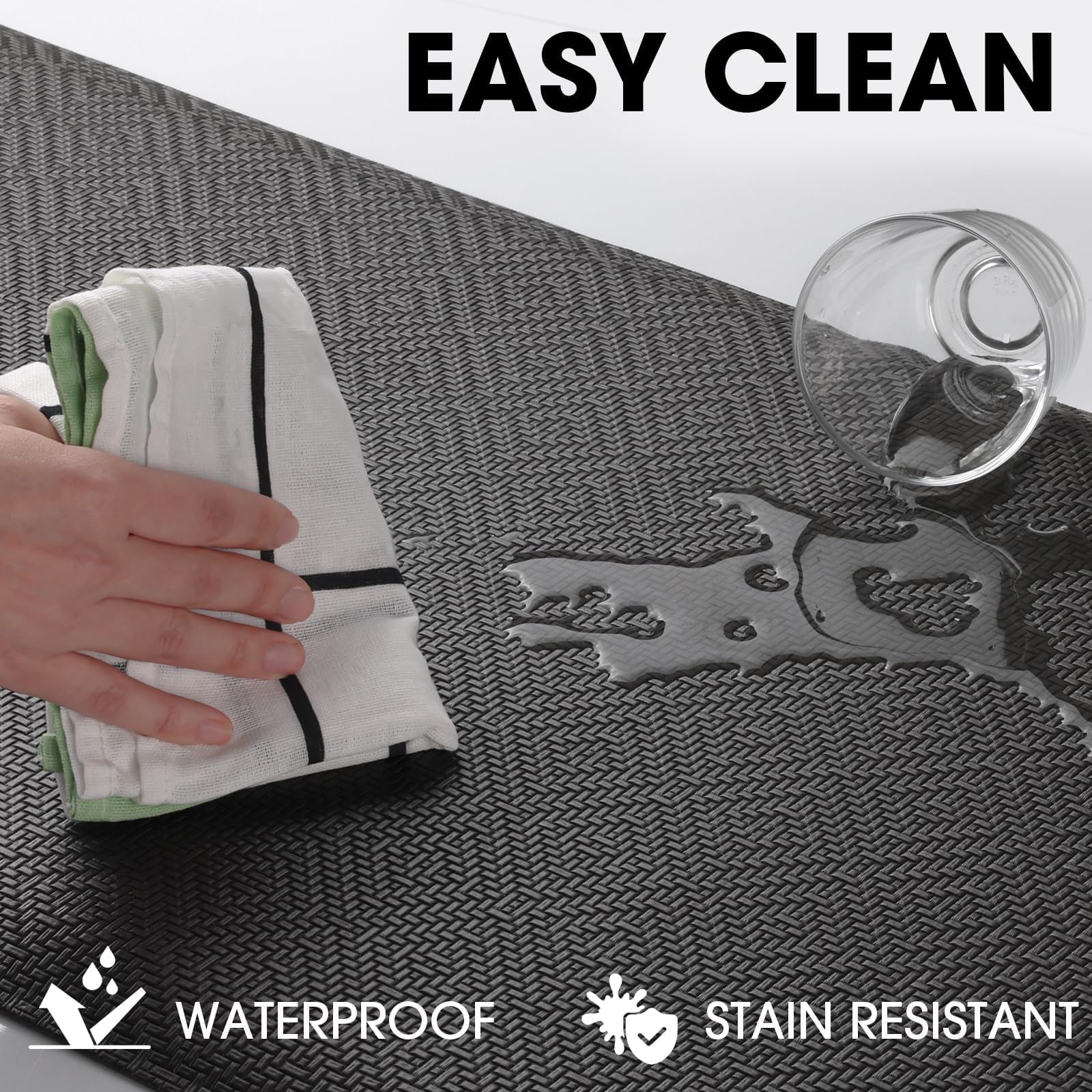 改Mattitude Kitchen Mat Cushioned Anti-Fatigue Floor Mat Waterproof Non-Slip Mats and Rugs Standing and Comfort Desk Mats for House Sink Office Laundry (Grey, 17.3"x28")