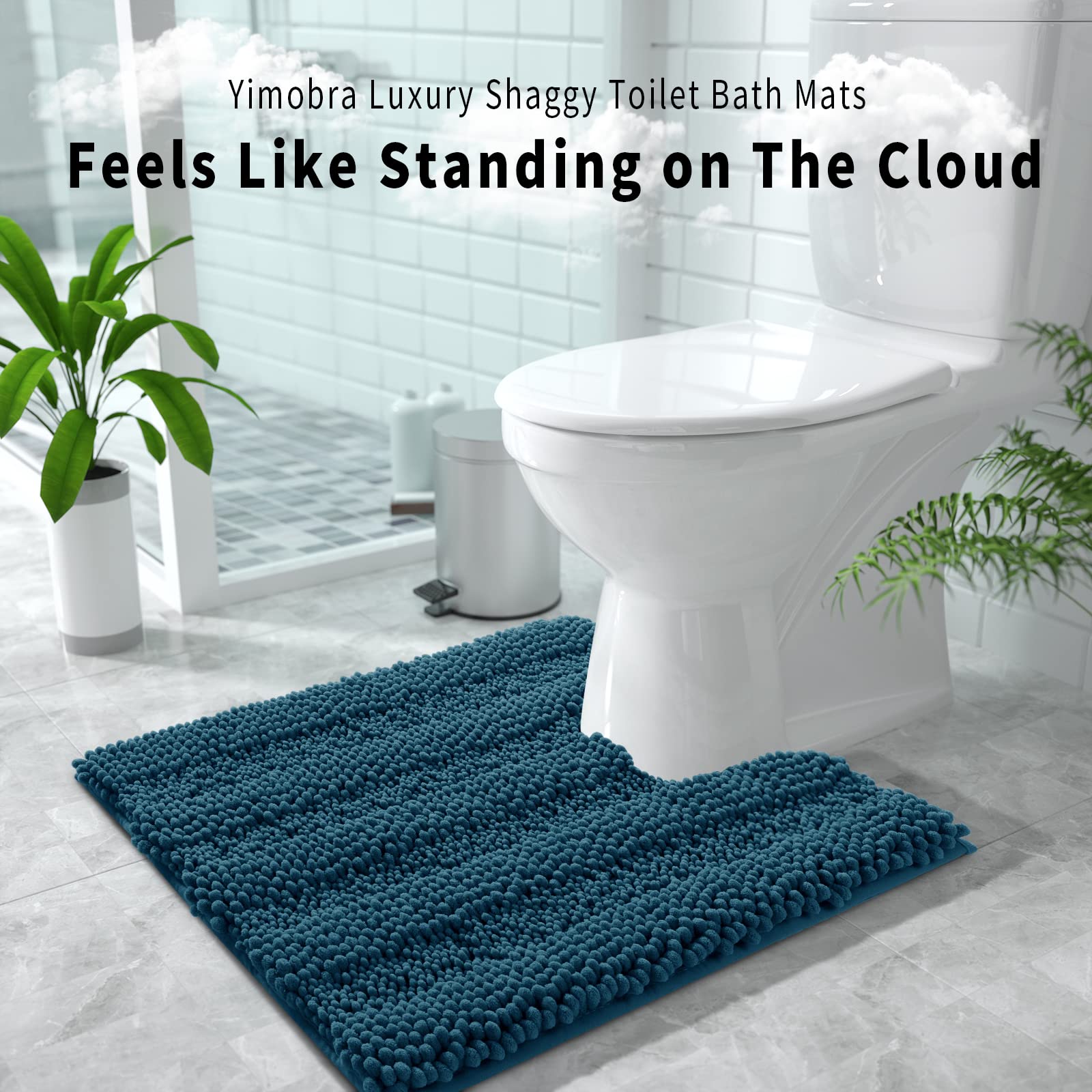Non Slip and Super Absorbent Bath Mat,Machine Washable Quick Dry,Ultra Plush Chenille Shower Rugs for Bathroom Floor Sink Tub and Shower Outside