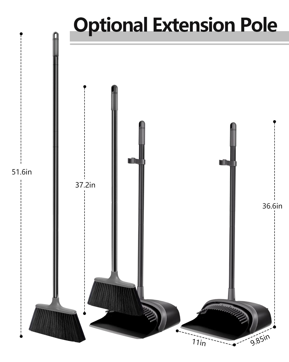改Broom and Dustpan, Broom and Dustpan Set for Home, Long Handle Broom with Dustpan, Broom and Dustpan Combo for Office Home Kitchen Lobby Floor Use Dustpan and Broom Set