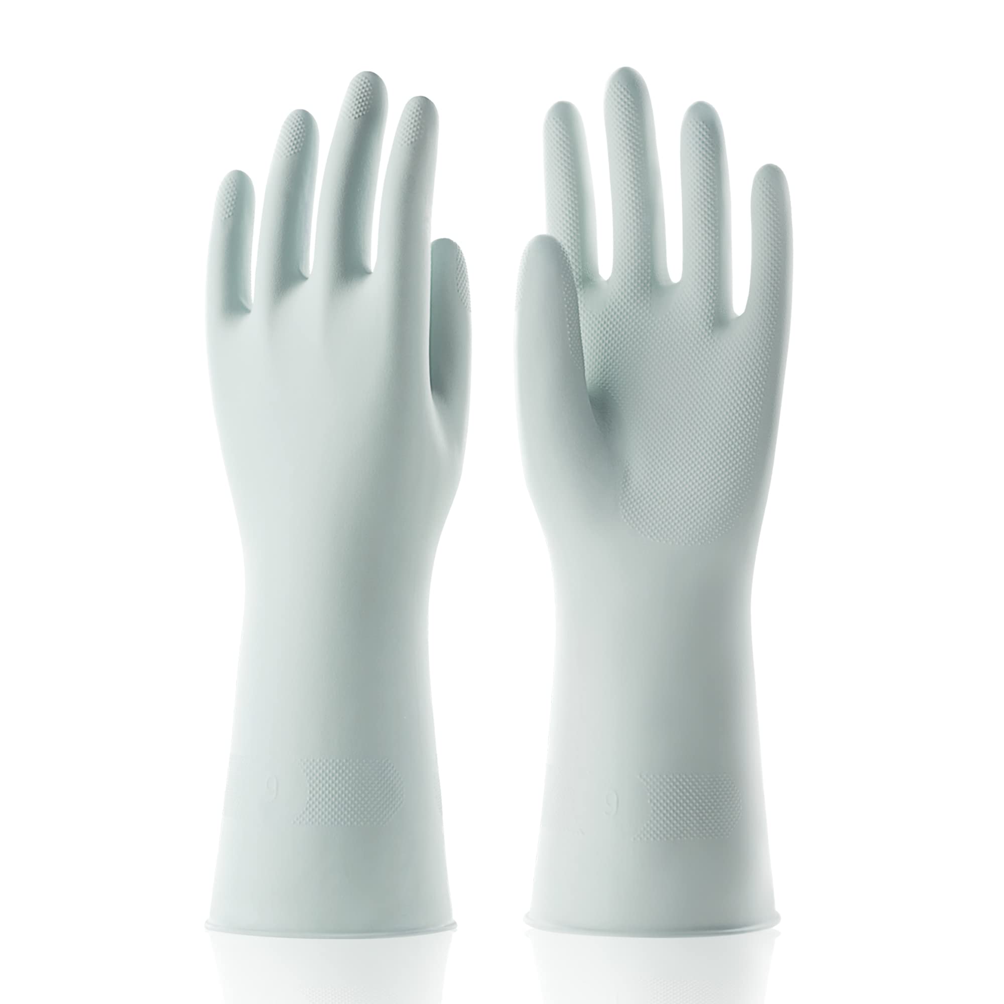 改COOLJOB 3 Pairs Reusable Rubber Gloves for Dishwashing Cleaning Bleaching, Grippy Latex Dish Washing Gloves with Flocked Cotton Liner, Water Resistant Household Gloves for Kitchen Bathroom, Medium