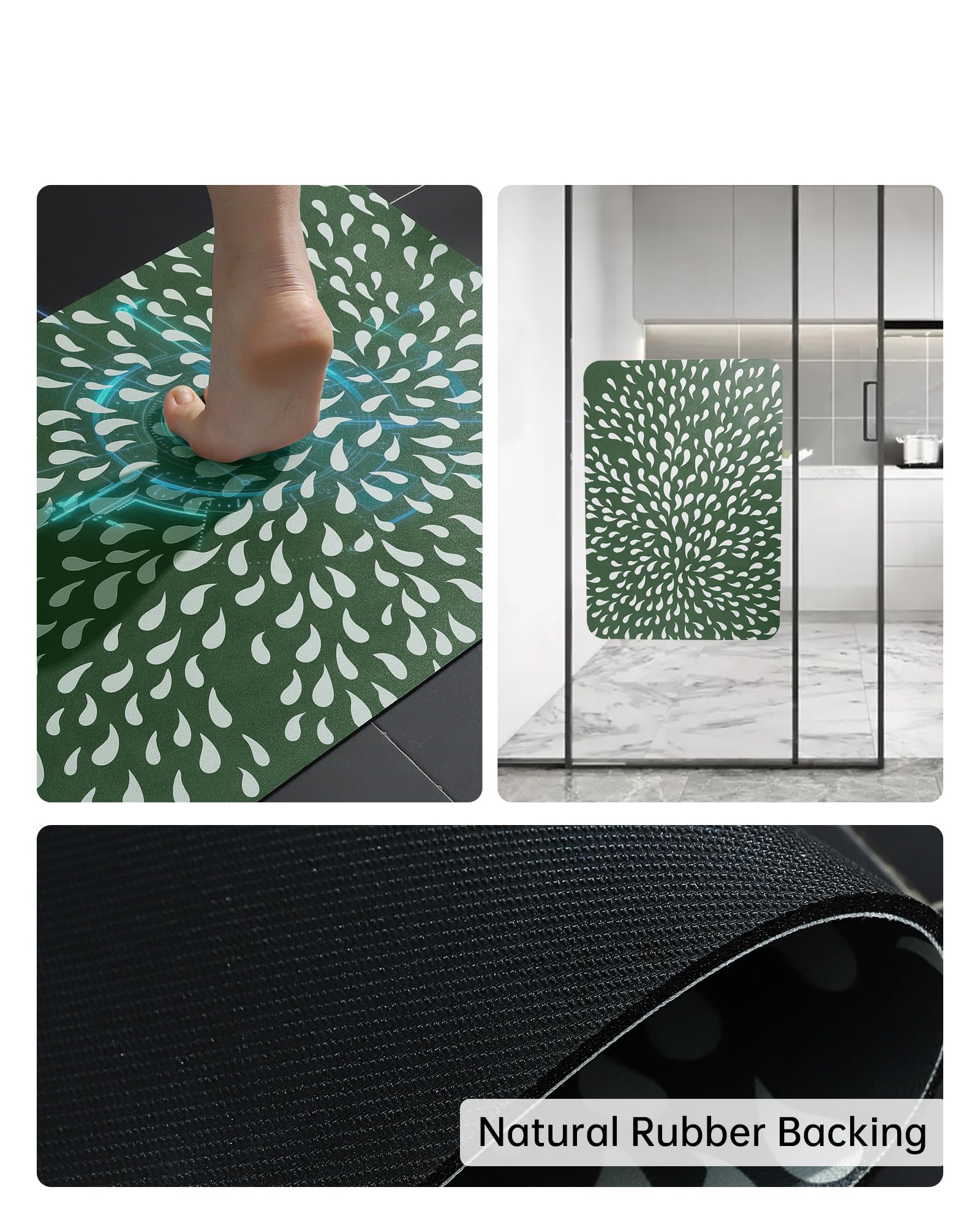 改Super Absorbent Bath Mat Bathroom Rugs Washable Quick Dry Non Slip Bathroom Mats Soft Thin Diatomaceous Waterproof Rubber Backed Bath Rug Fit for Under Door Tub Shower Floor 17x24 Beige
