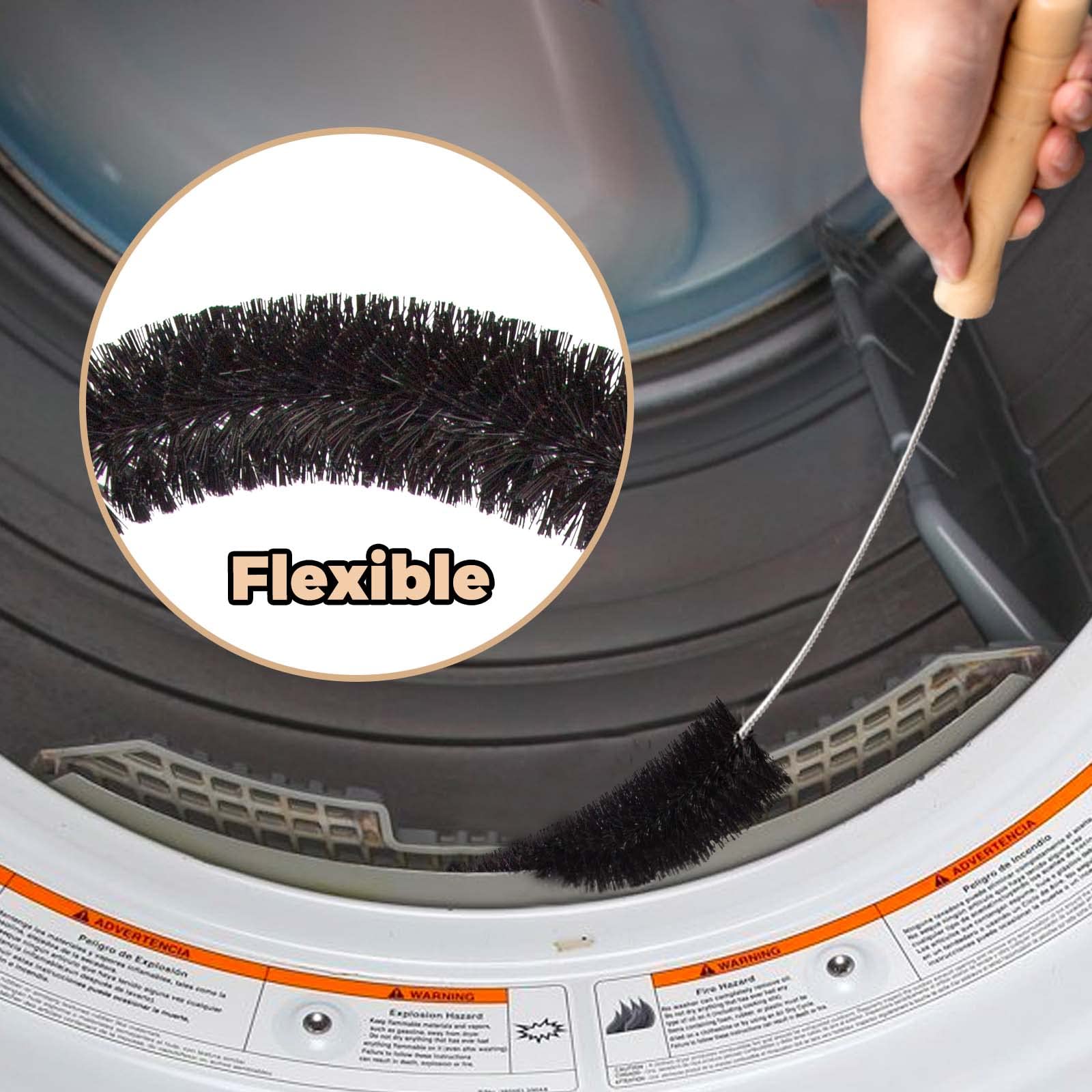 改Holikme 2 Pack Dryer Vent Cleaner Kit Clothes Dryer Lint Brush Vent Trap Cleaner Home Essentials Long Flexible Vacuum Brush