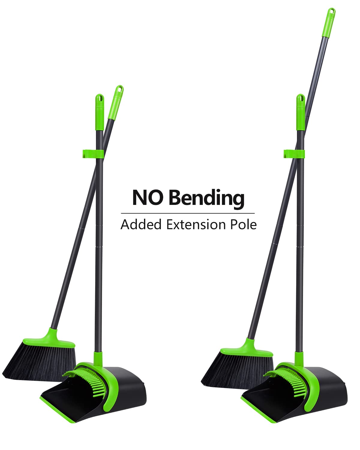 Broom and Dustpan, Broom and Dustpan Set for Home, Long Handle Broom with Dustpan, Broom and Dustpan Combo for Office Home Kitchen Lobby Floor Use Dustpan and Broom Set