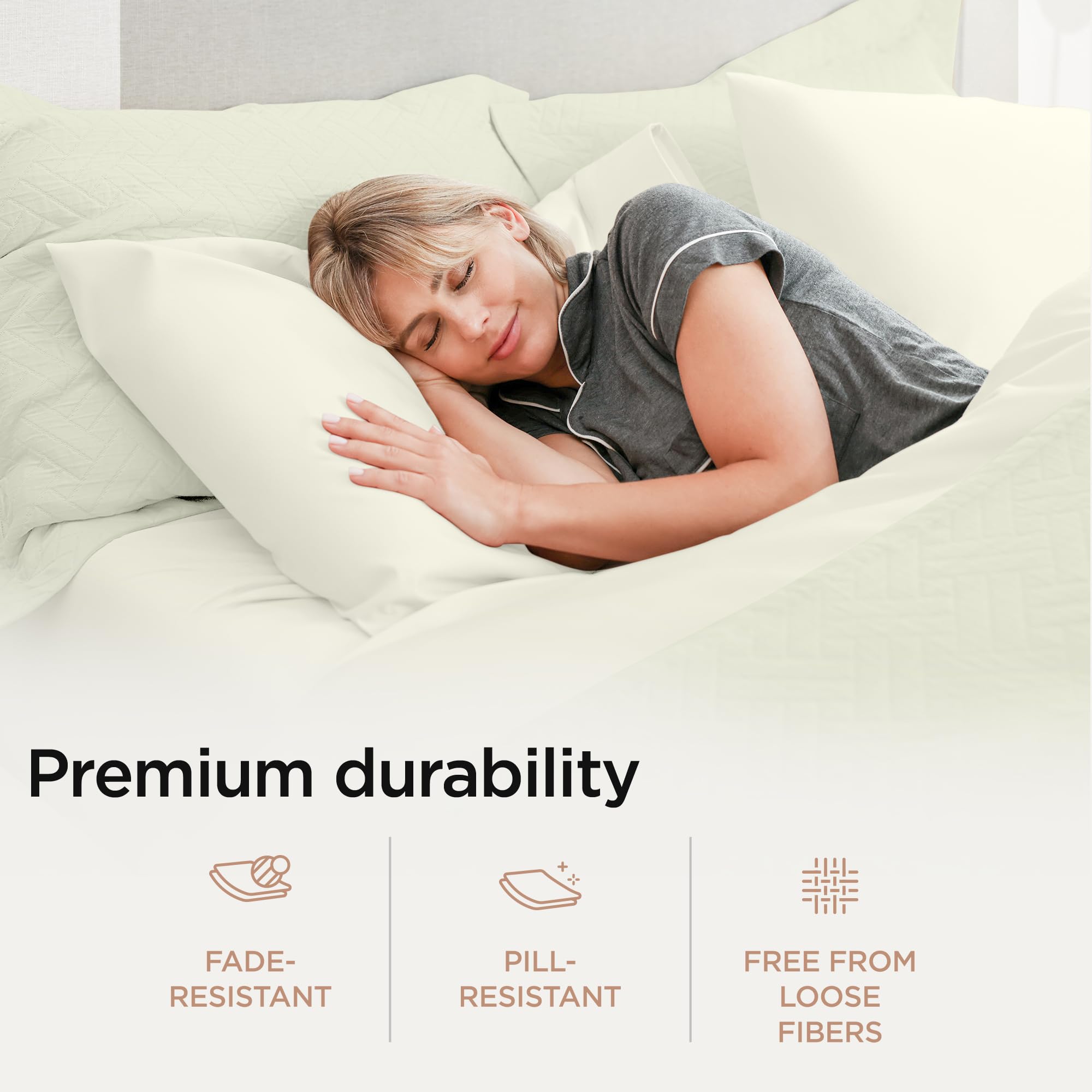 100% Supima Cotton Sheets, Luxury 1200 Thread Count Cotton Sheets for King Size Bed, 4 Pc Dark Grey King Bed Sheets Set, 5-Star Hotel Quality with Elasticized Deep Pocket King Sheets