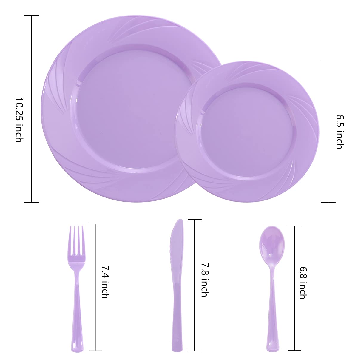 125Pieces Orange Plastic Plates - Orange Plastic Silverware - Orange Plates Disposable Include 25 Dinner Plates 25 Dessert Plates 25 Forks 25 Knives 25 Spoons Perfect for Parties & Thanksgiving