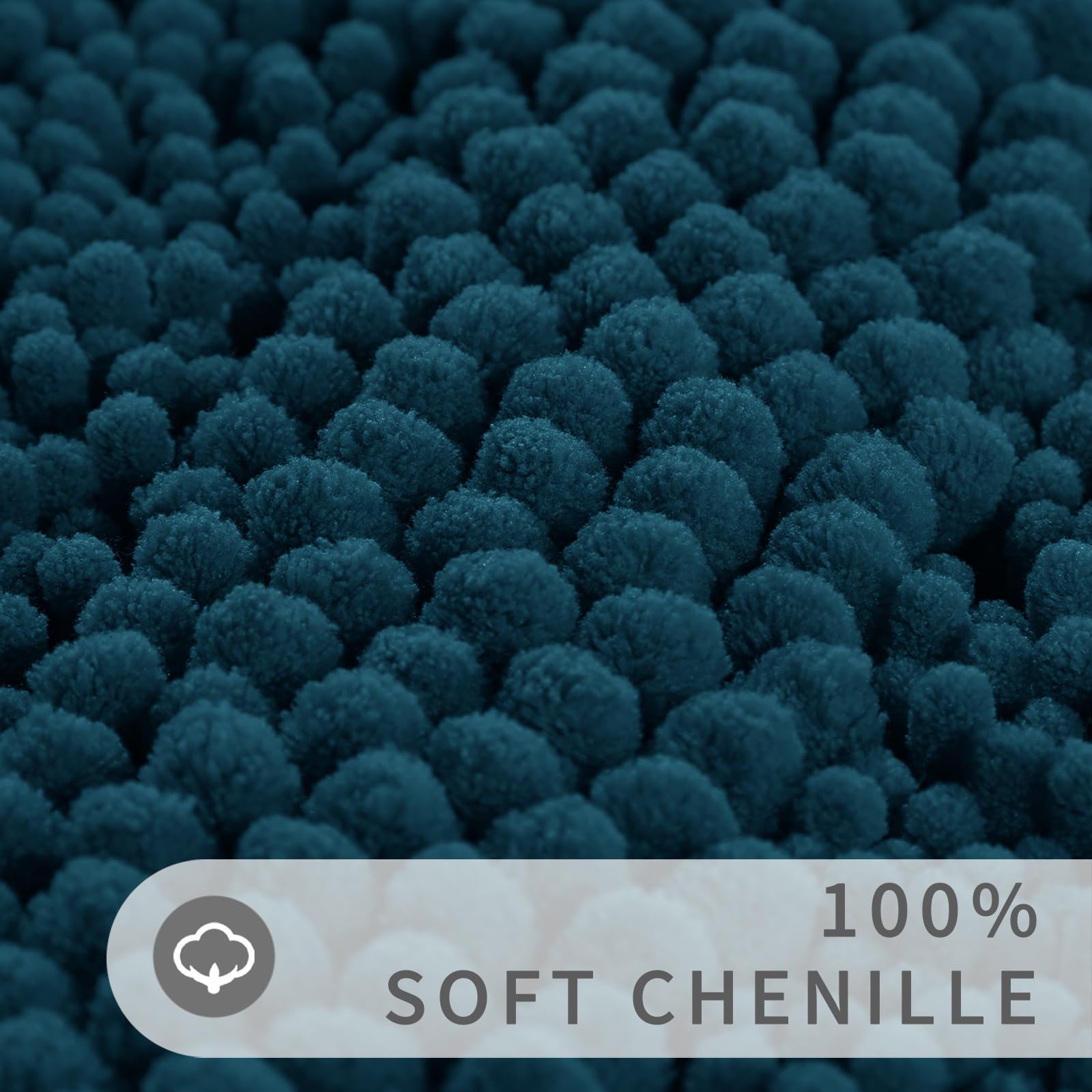 Non Slip and Super Absorbent Bath Mat,Machine Washable Quick Dry,Ultra Plush Chenille Shower Rugs for Bathroom Floor Sink Tub and Shower Outside